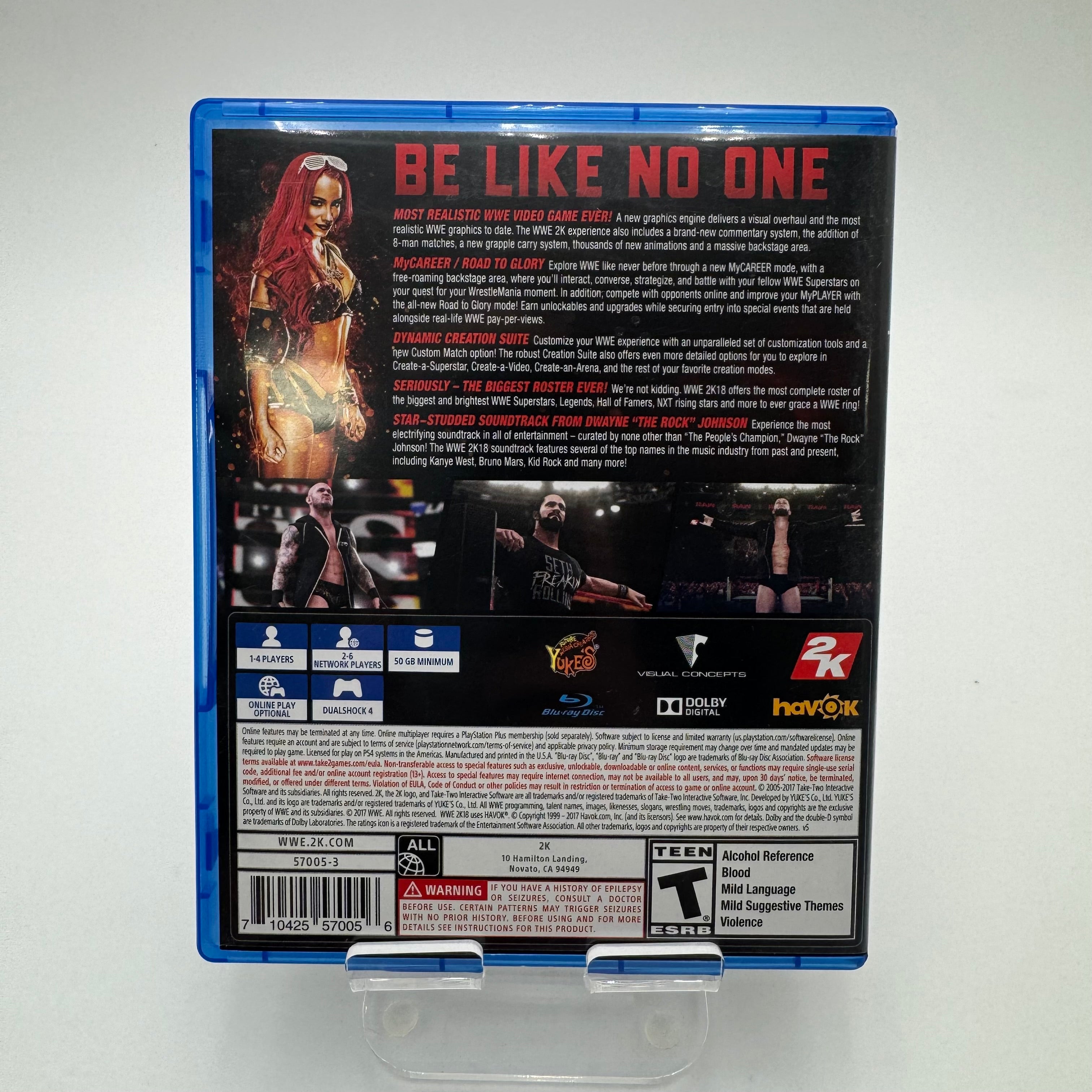 WWE 2K18 Deluxe Edition - PlayStation 4 - Used - A - Blue