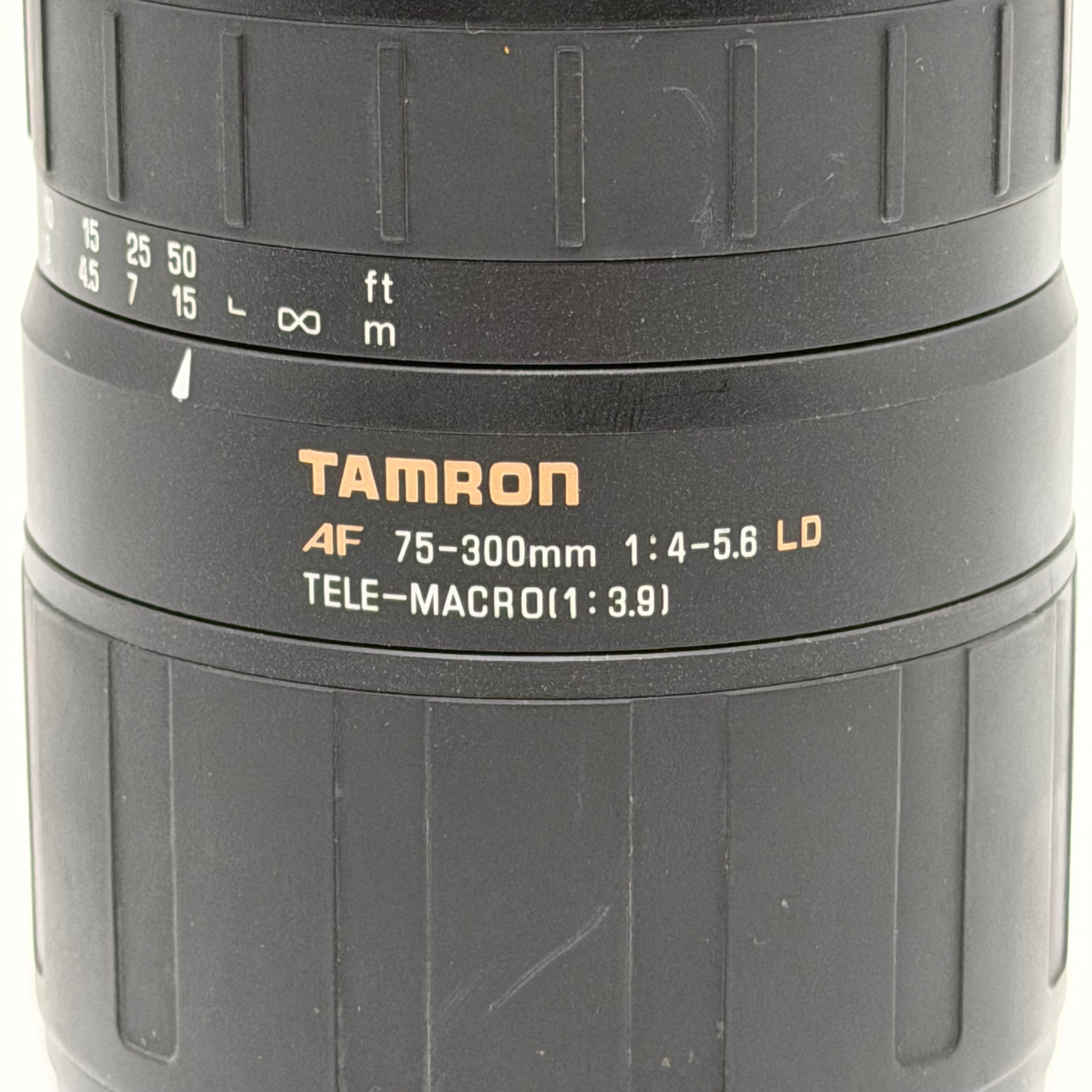 Tamron AF 75-300mm f/4-5.6 LD Tele-Macro 1:3.9 Canon Lens w/ Hood
