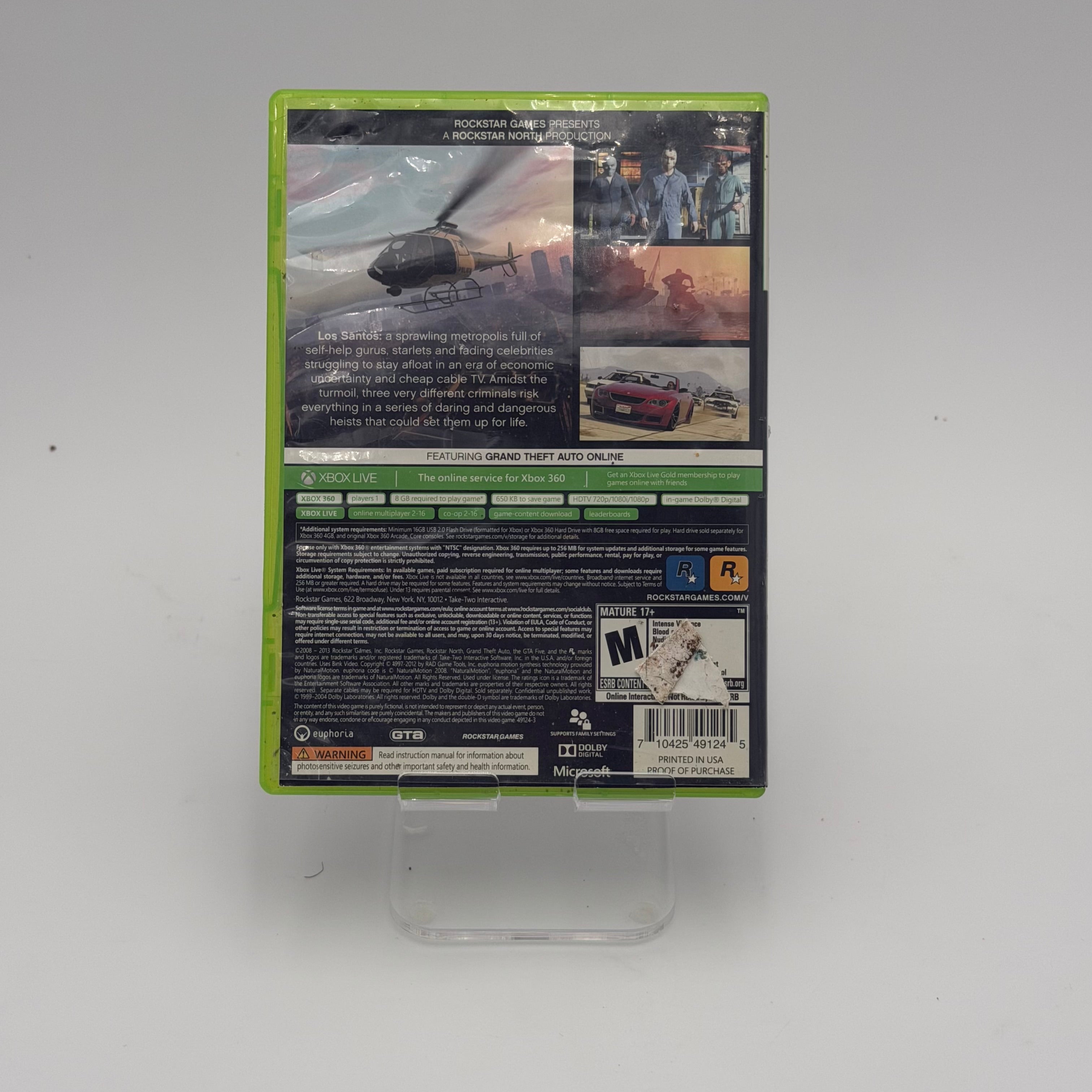 Grand Theft Auto V (Microsoft Xbox 360, 2013) - Complete