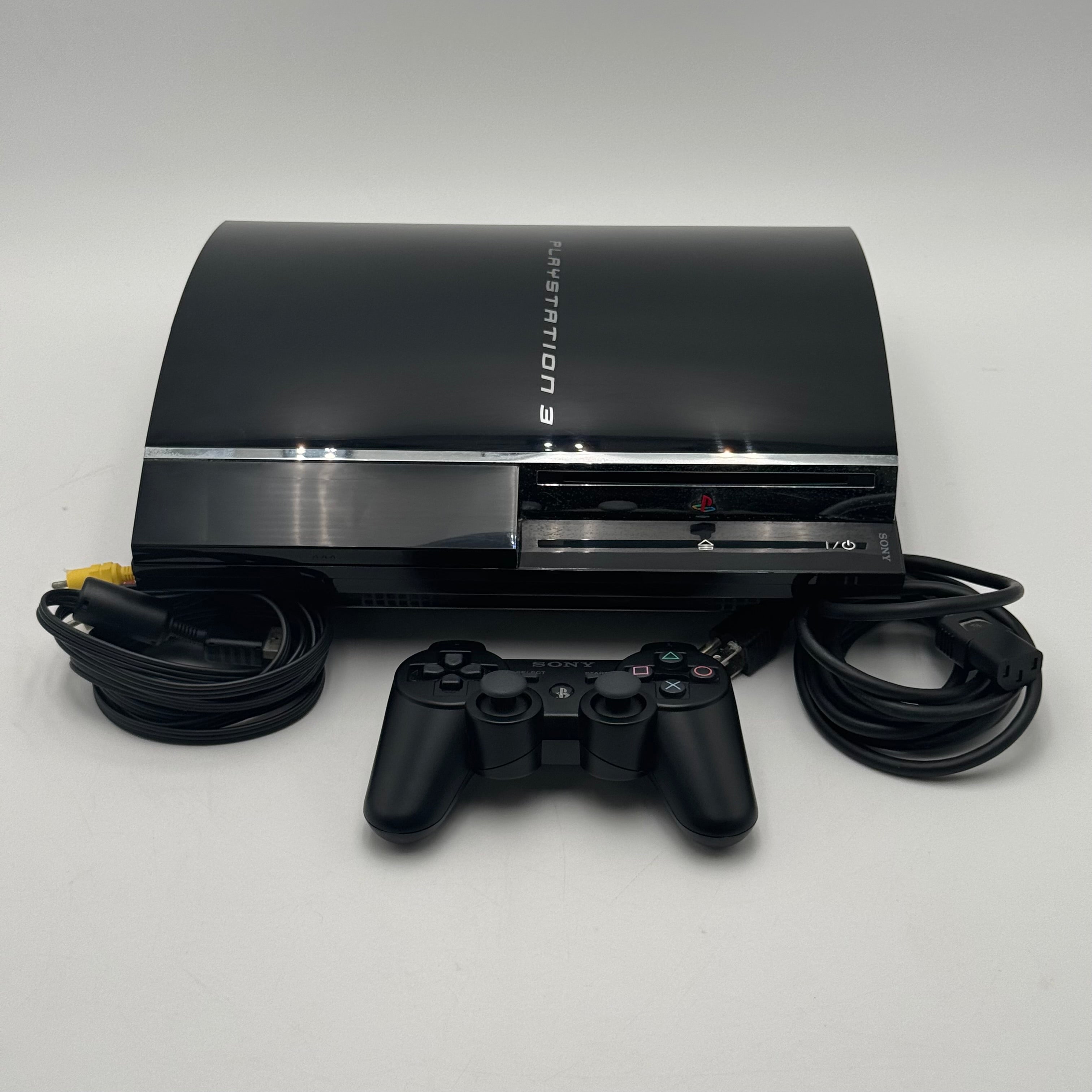 Sony PlayStation 3 PS3 Fat 80GB CECHE01 Console Bundle w/ Controller - Good Condition