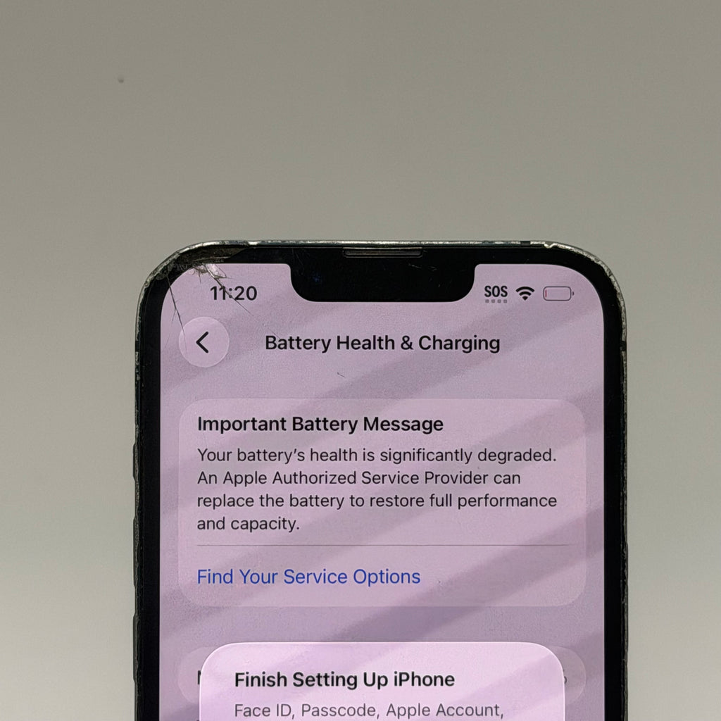 Broken Unlocked Apple iPhone 13 64GB Black - Cracked Back- 76%battery health
