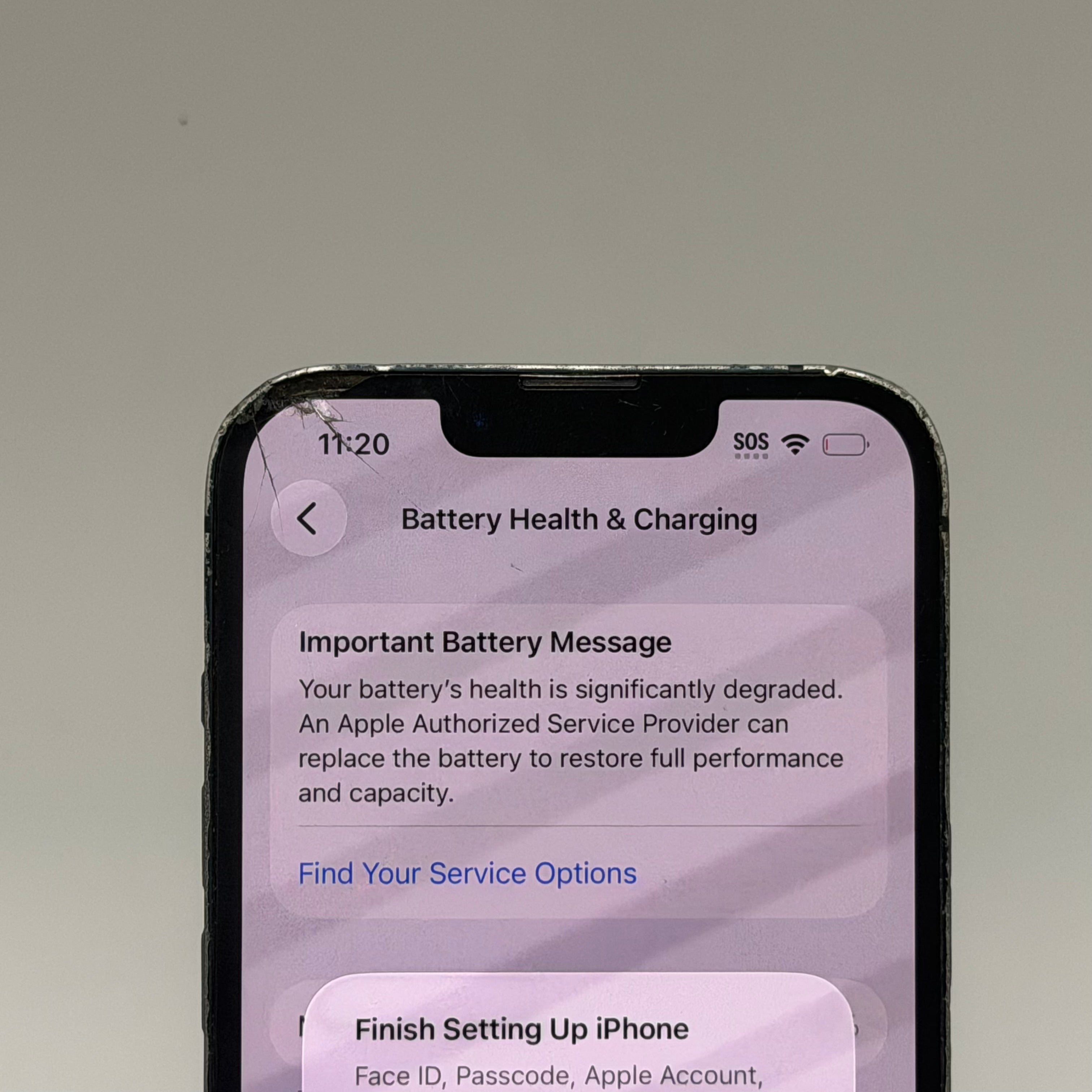 Broken Unlocked Apple iPhone 13 64GB Black - Cracked Back- 76%battery health