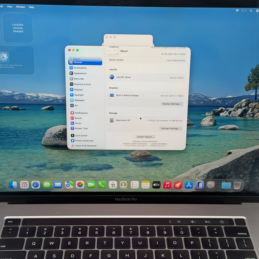 Apple MacBook Pro 16" A2141 2019 Laptop Used - A Silver