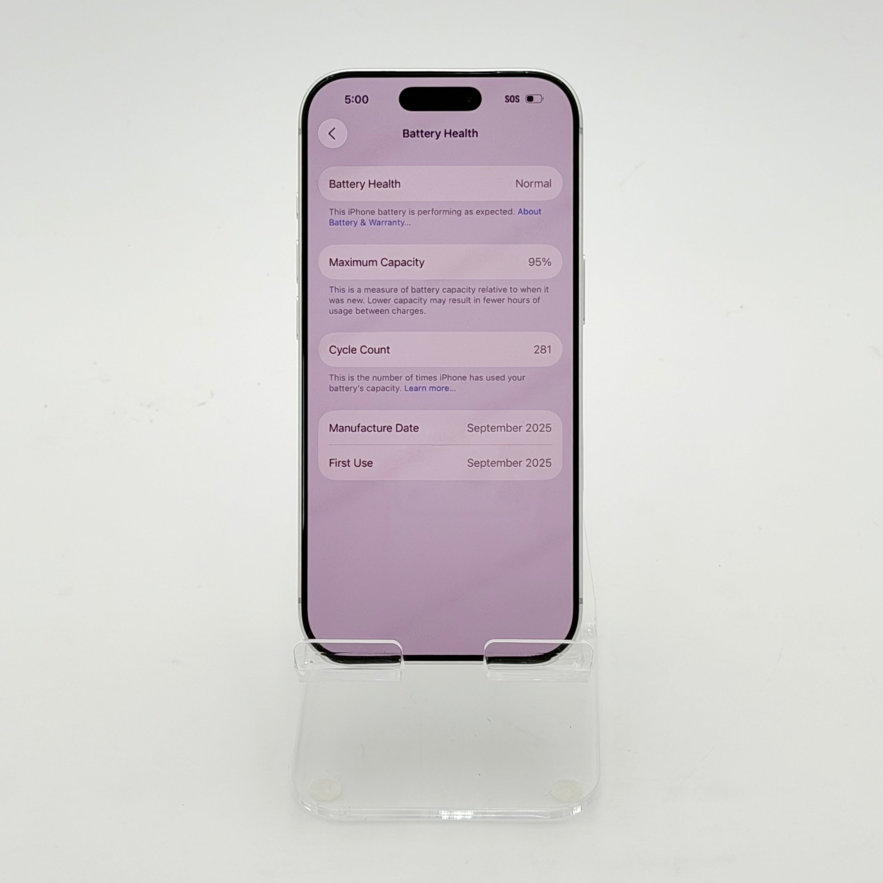 Unlocked Apple iPhone 17 Pro 256GB Silver Battery Health 95%