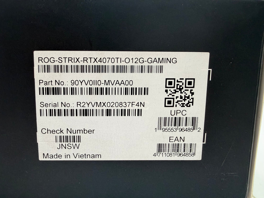 Asus ROG STRIX GeForce RTX 4070 Ti 12GB OC Graphics Card - Black