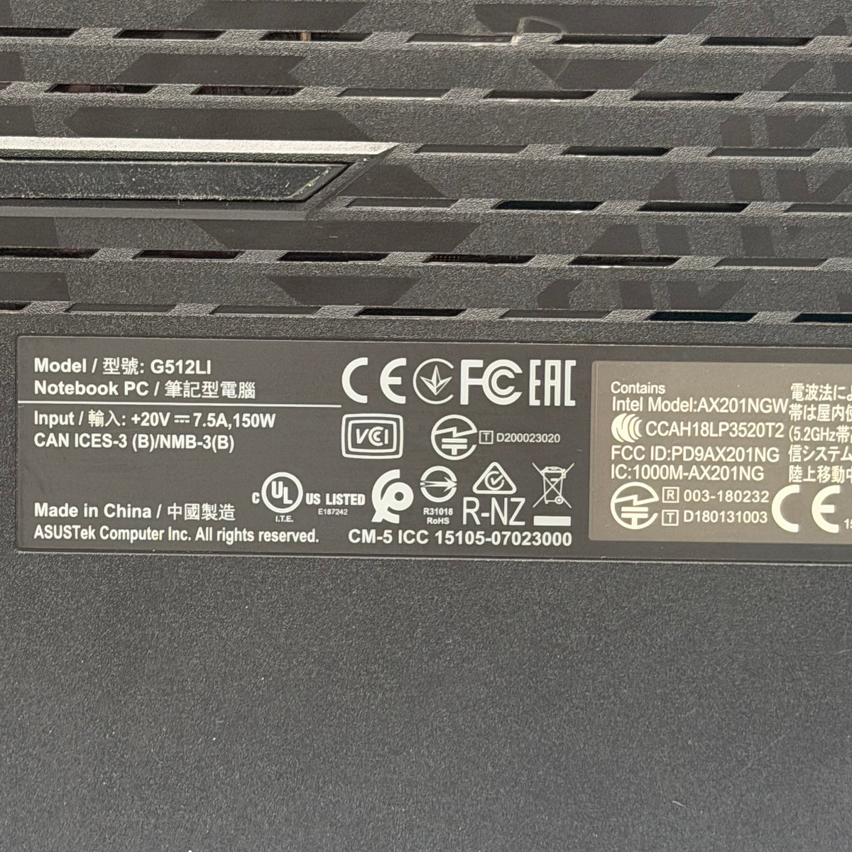 Asus G512LI Laptop - Broken