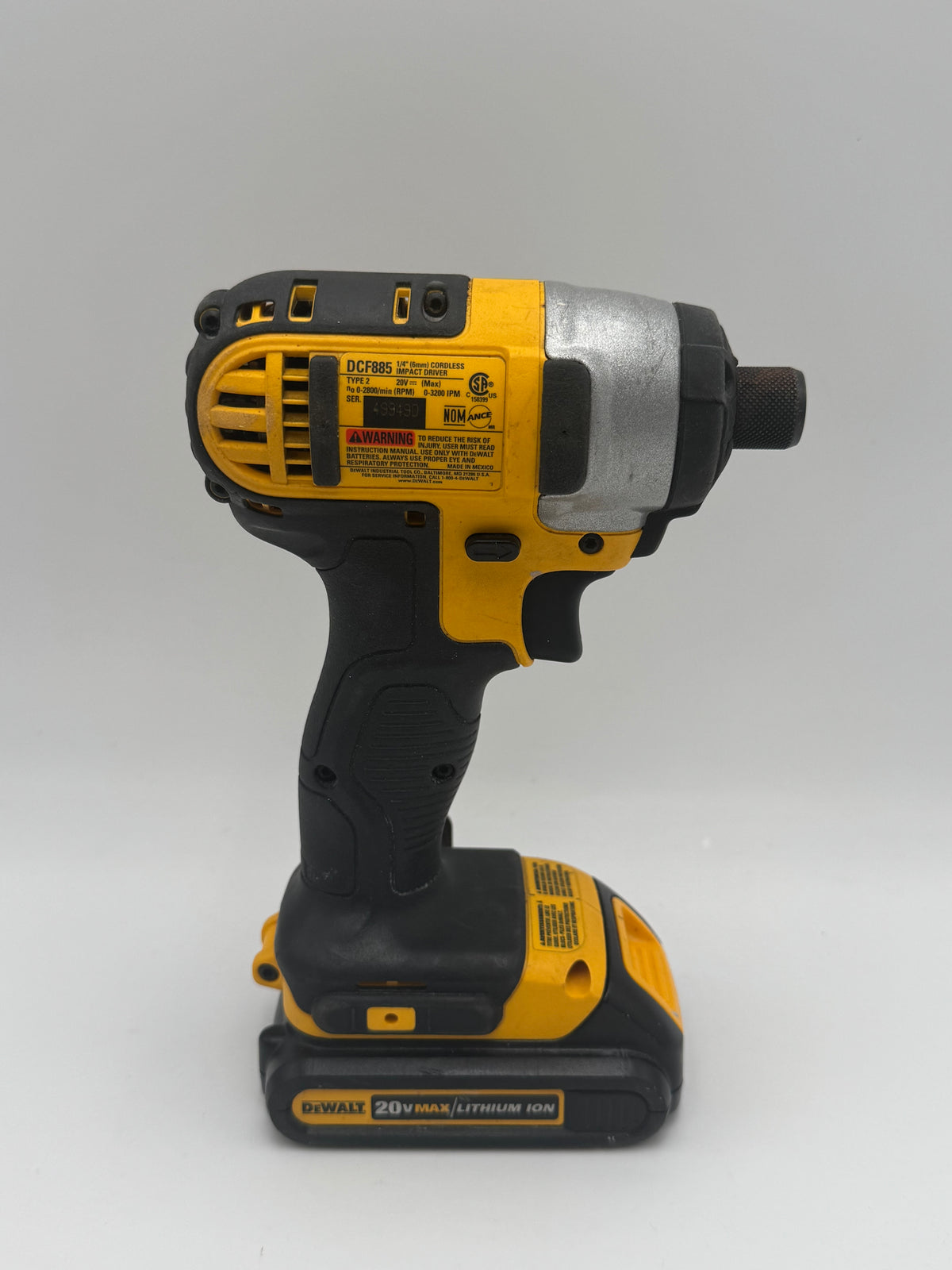 DeWalt DCF885 Impact Driver Used - A