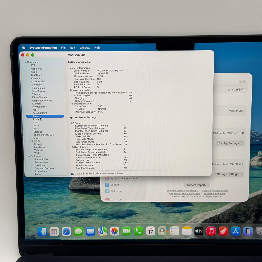 Apple MacBook Air 13" M2 A2681 2023 Laptop 8GB RAM 256GB Blue