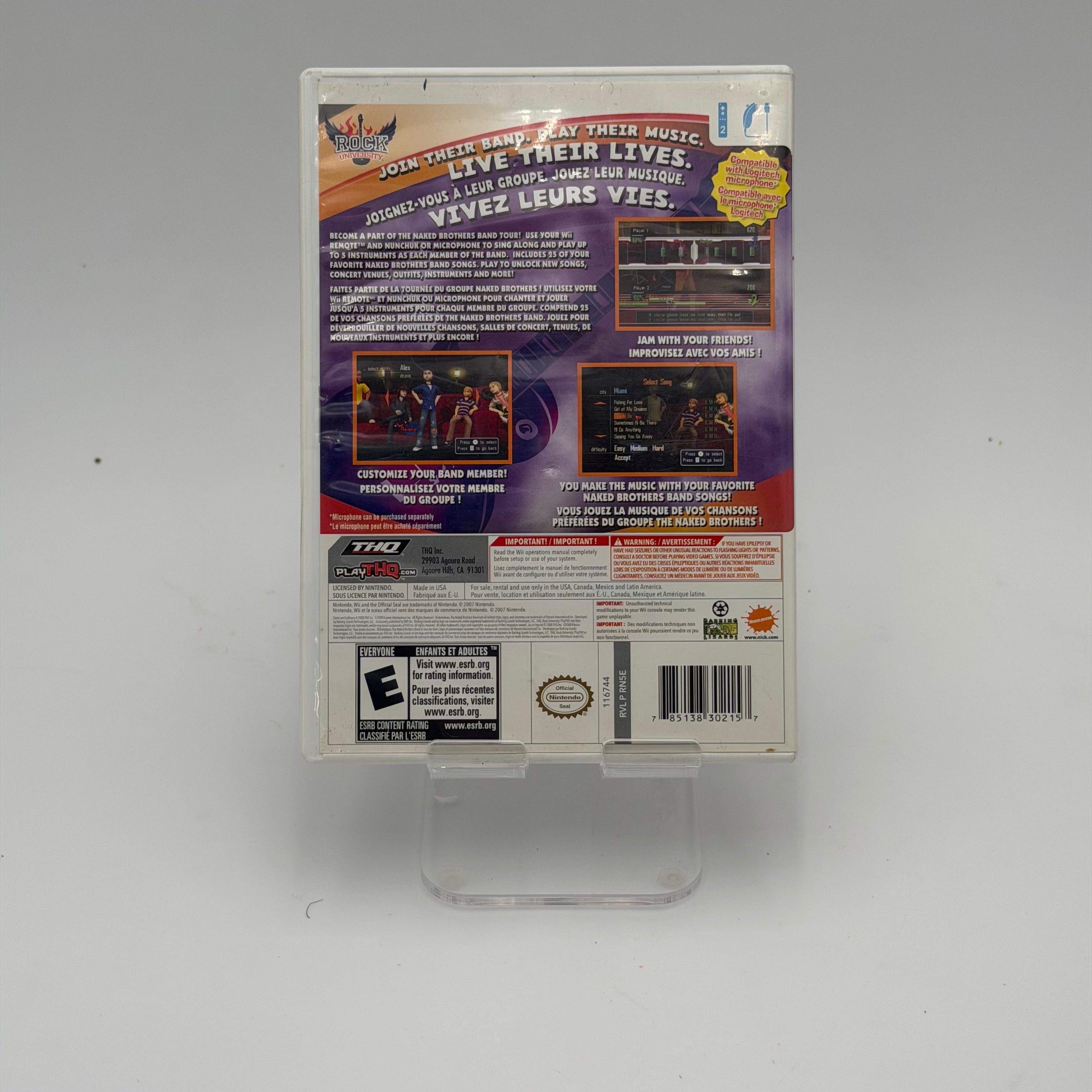 The Naked Brothers Band: The Video Game Nintendo Wii - Complete