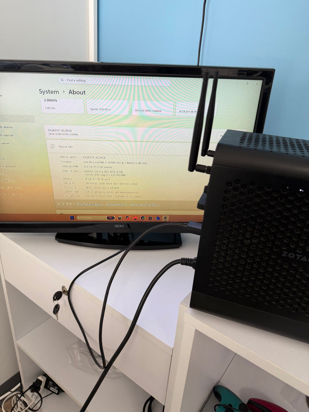 Zotac Zbox Magnus One i7-10700 2.9 GHz Nvidia RTX 3070 1 Tb 16Gb ECM7307LH Mini PC