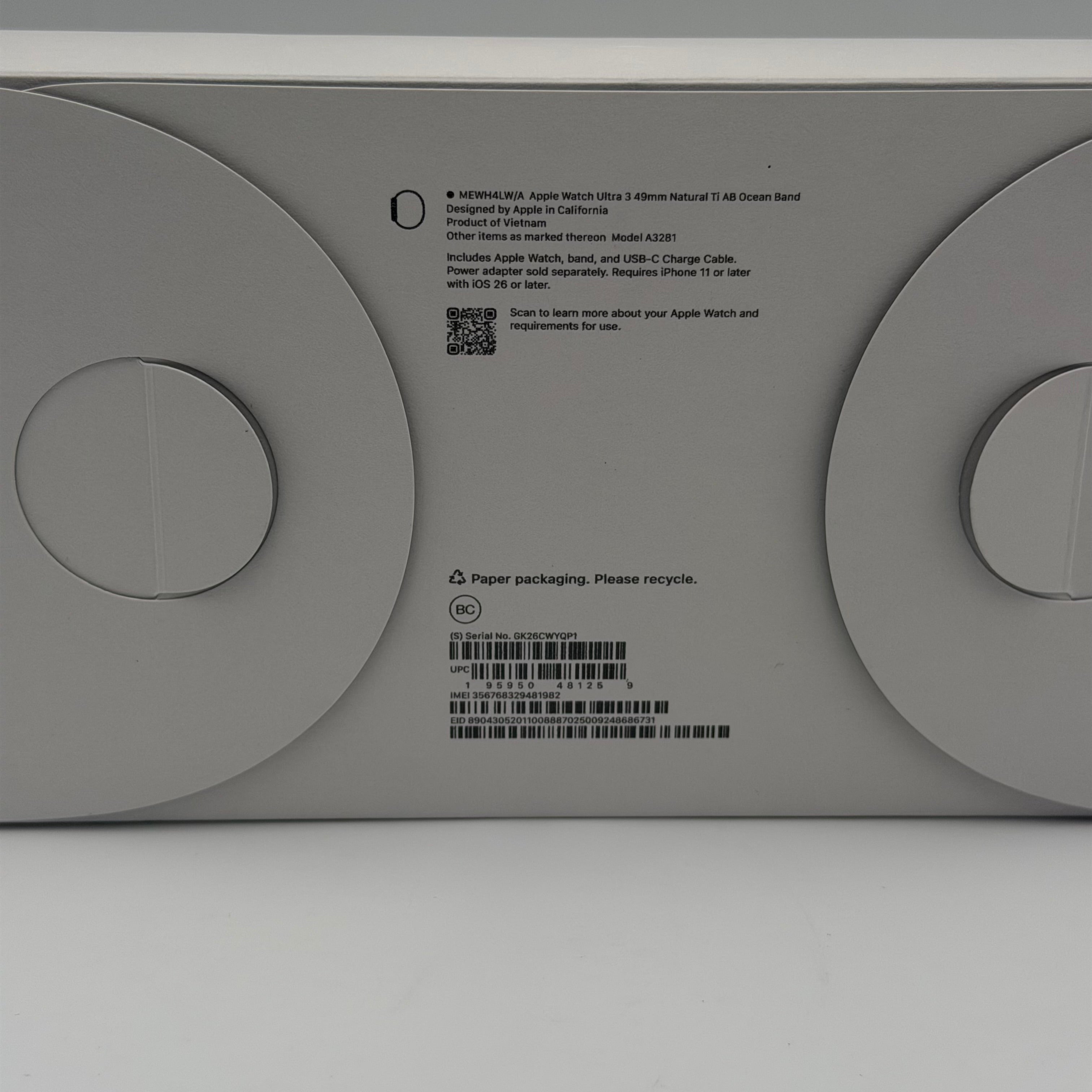 Apple Watch Ultra 3 49mm Natural Titanium GPS + Cellular