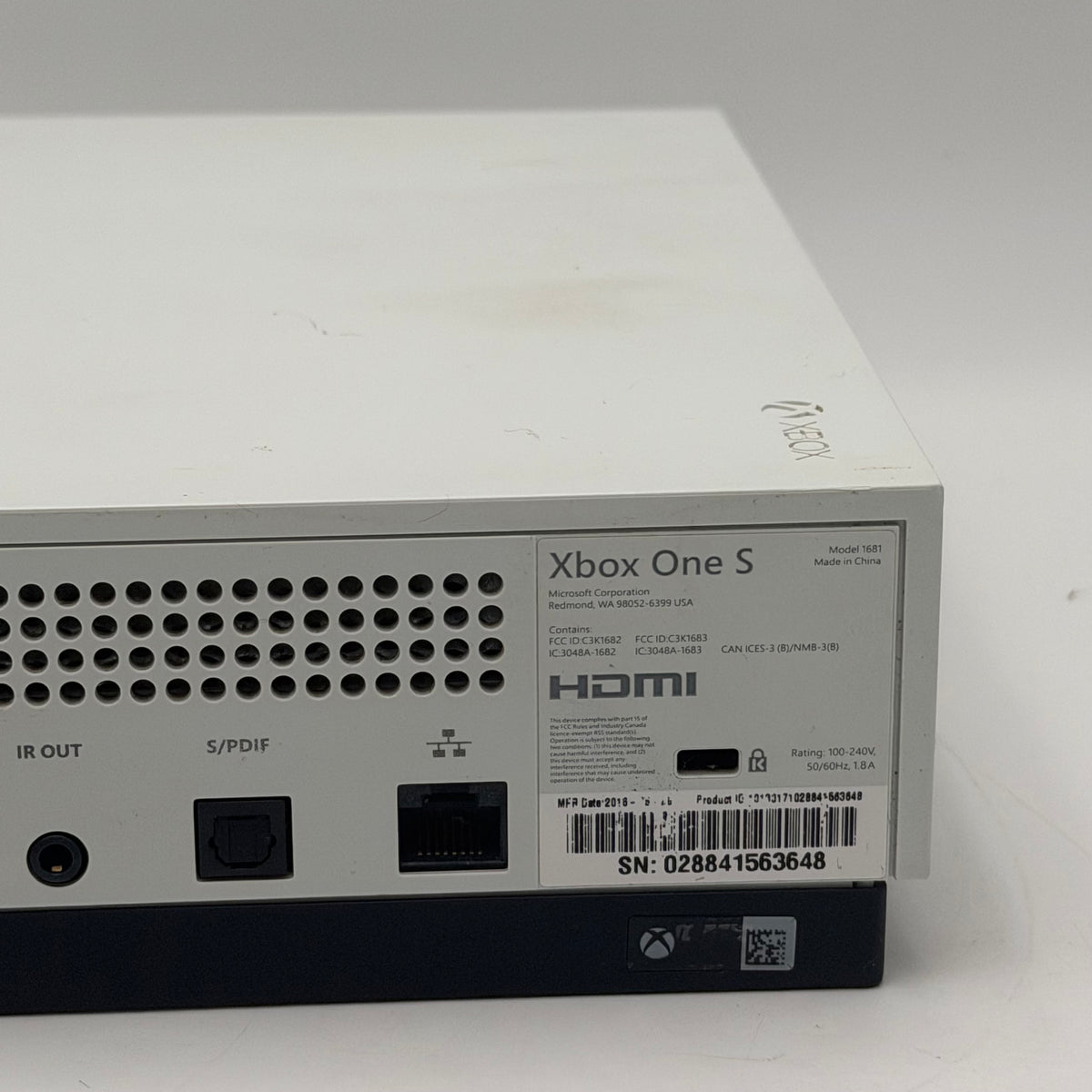 Microsoft Xbox One S 1681 2016 Video Game System White Used B