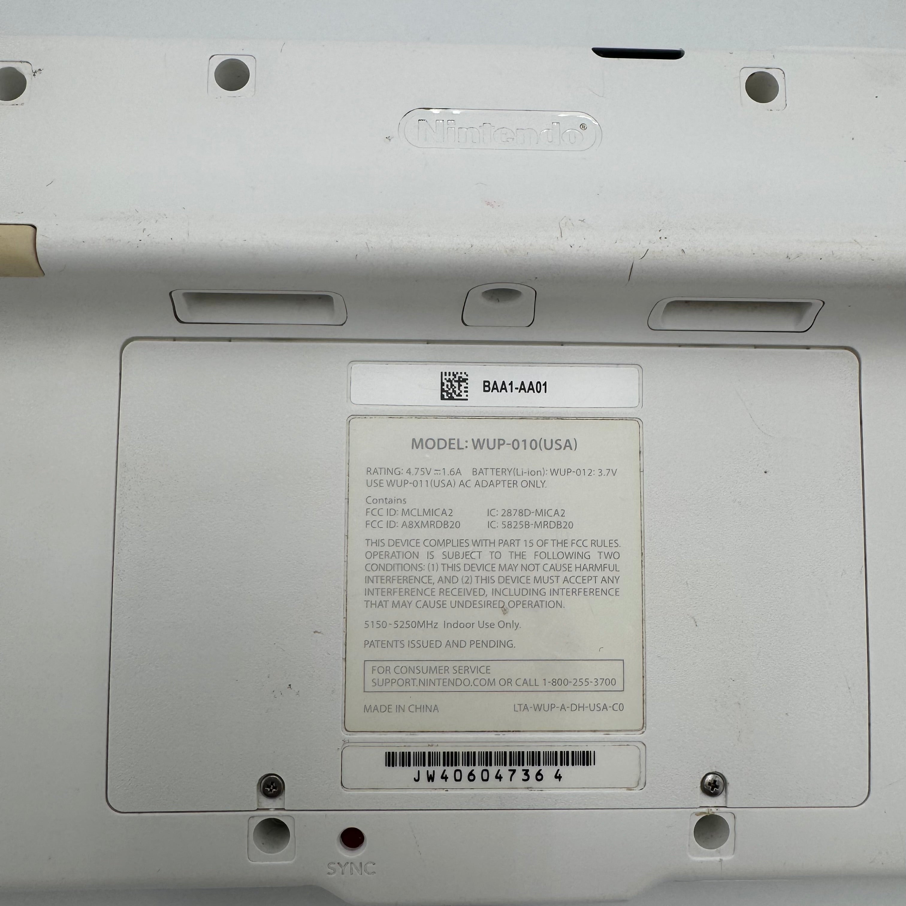 Nintendo Wii U 8GB White Console (WUP-001) NTSC-U - Untested - w Gamepad Controller - Complete Set