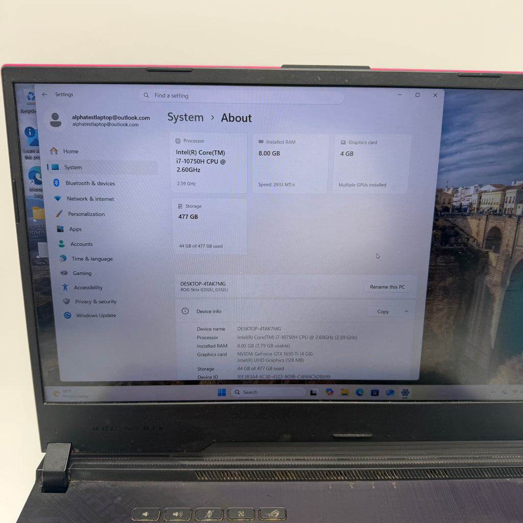 Asus G512LI Laptop - Broken