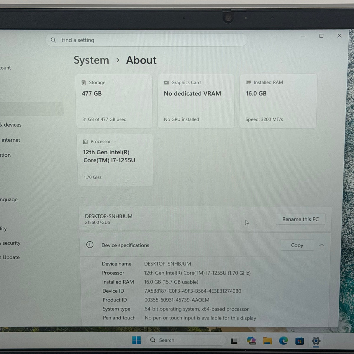 Lenovo ThinkPad E15 Gen 4 Laptop Silver Used - A