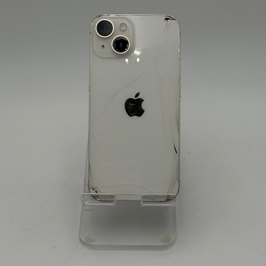 T mobile Broken Apple iPhone 14 128GB - White - Cracked Screen - Cracked Back - 85% BH