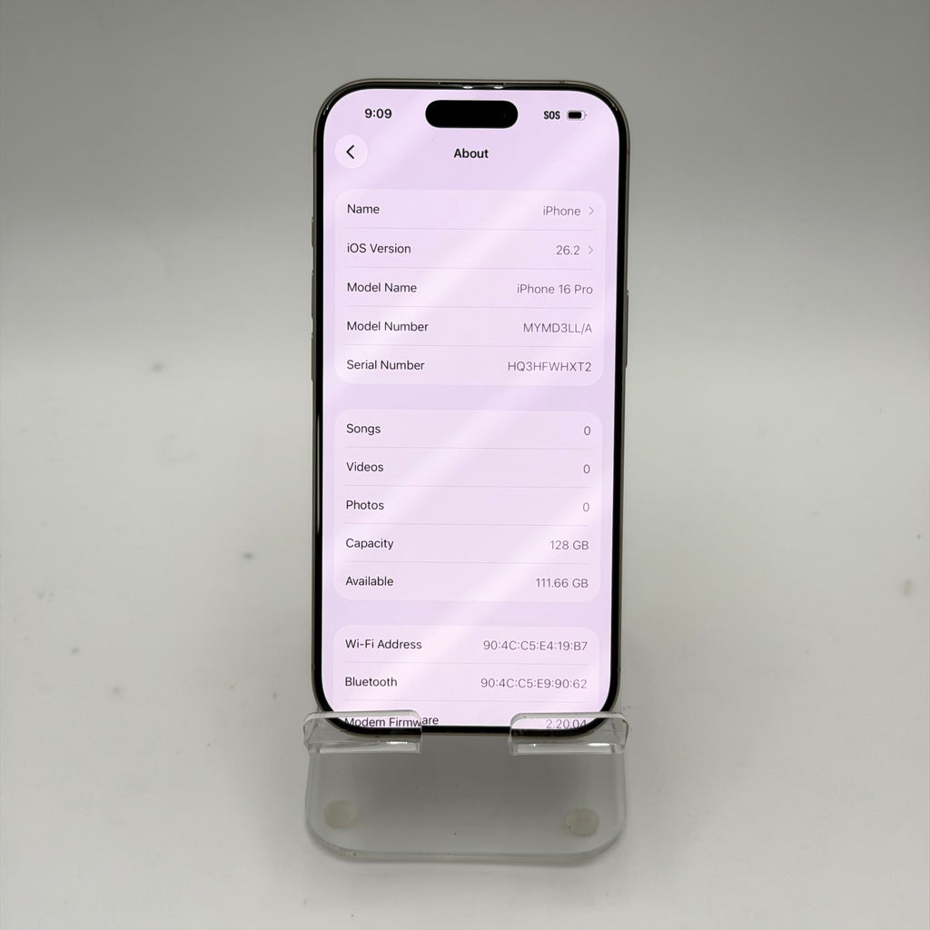 Apple iPhone 16 Pro A3083 128GB Black Titanium Boost Only
