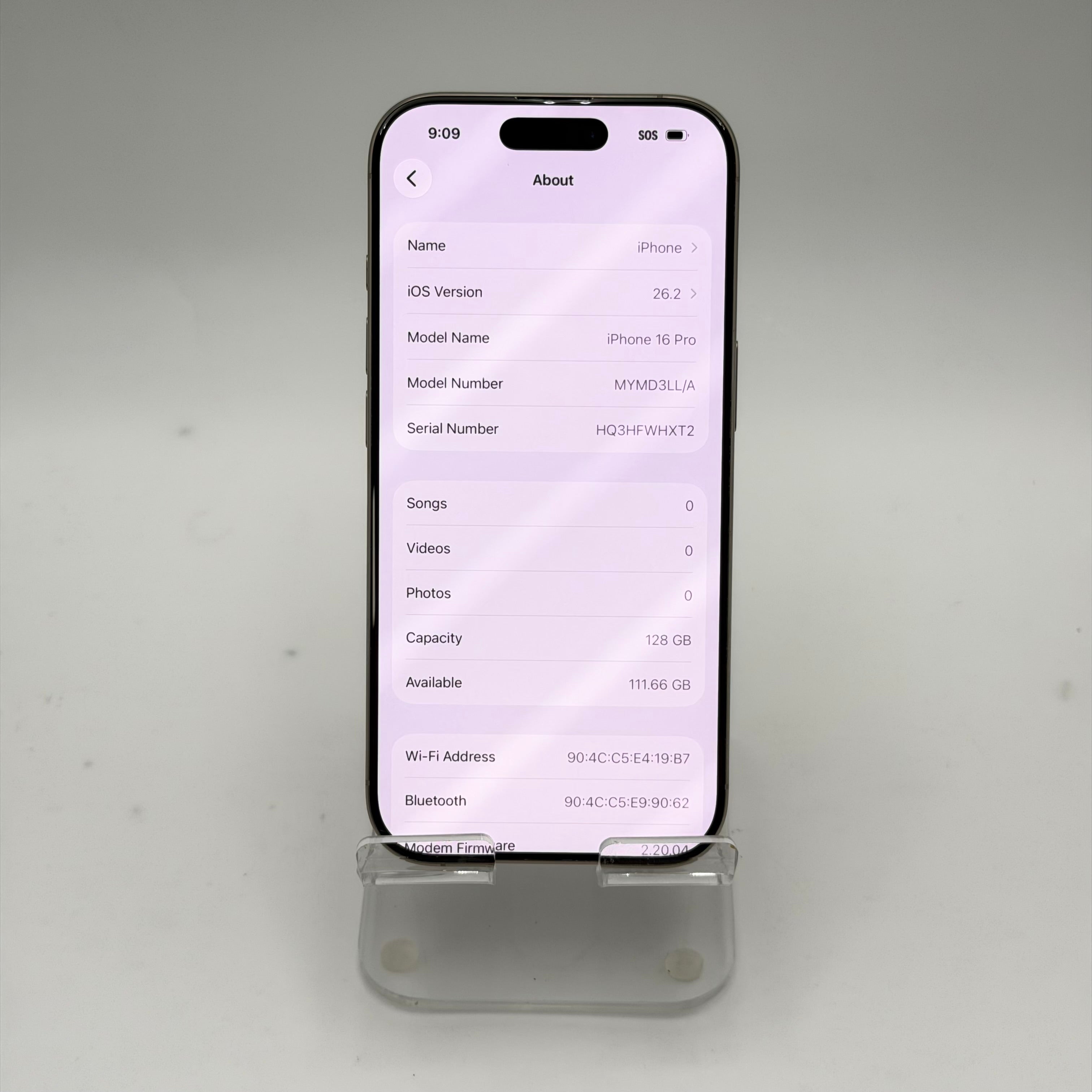 Apple iPhone 16 Pro A3083 128GB Black Titanium Boost Only