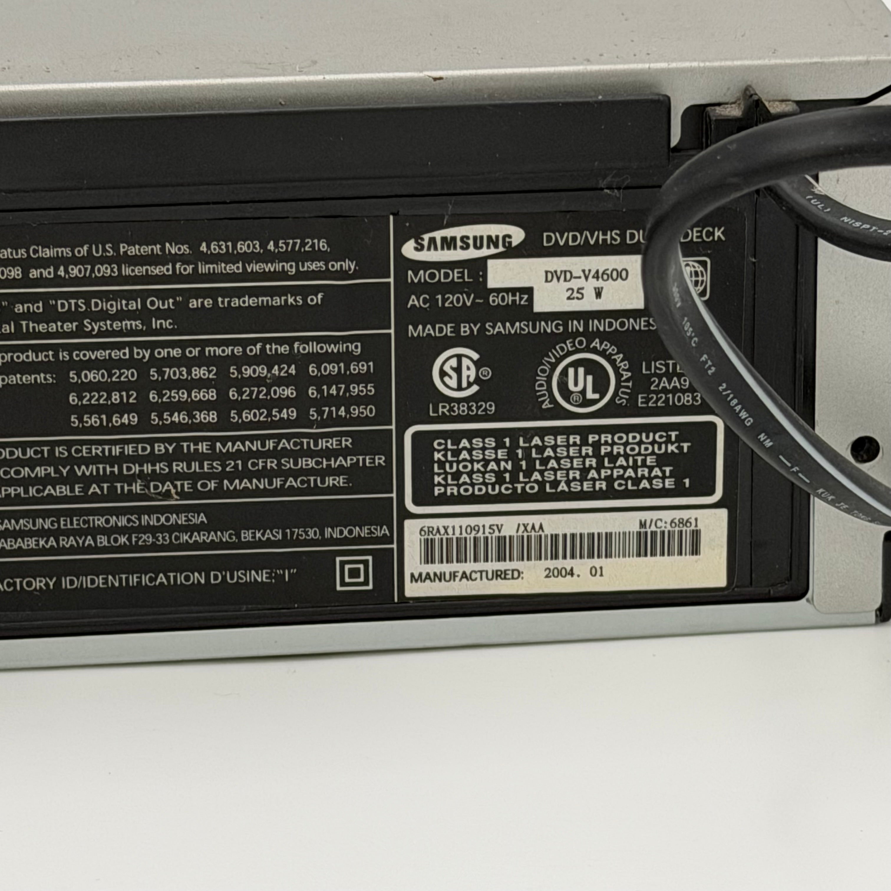 Samsung DVD V4600 DVD Player No Remote For Parts Read