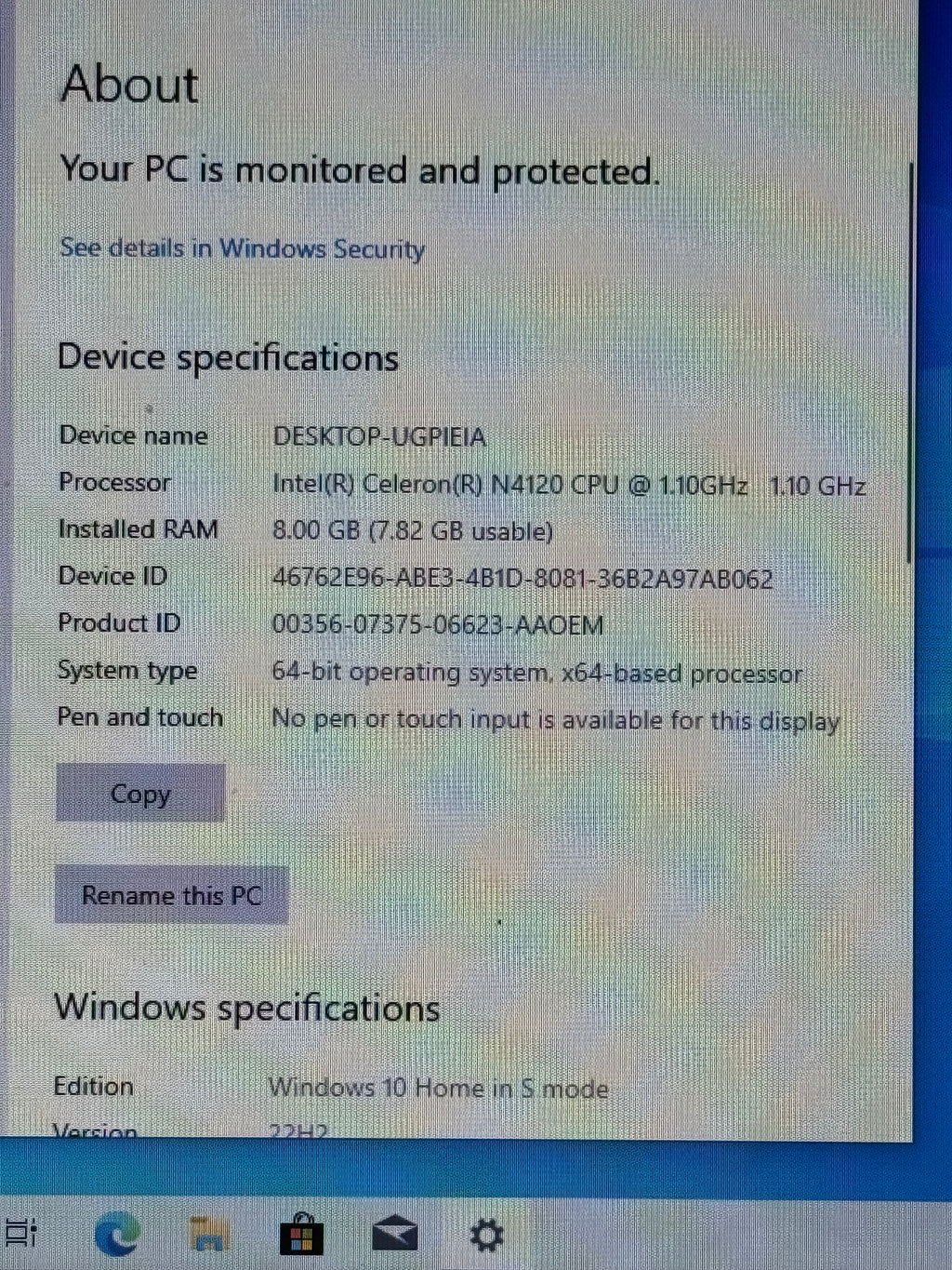 HP 14-dq0052dx 14-inch Laptop Intel Celeron 8GB RAM 64GB Silver