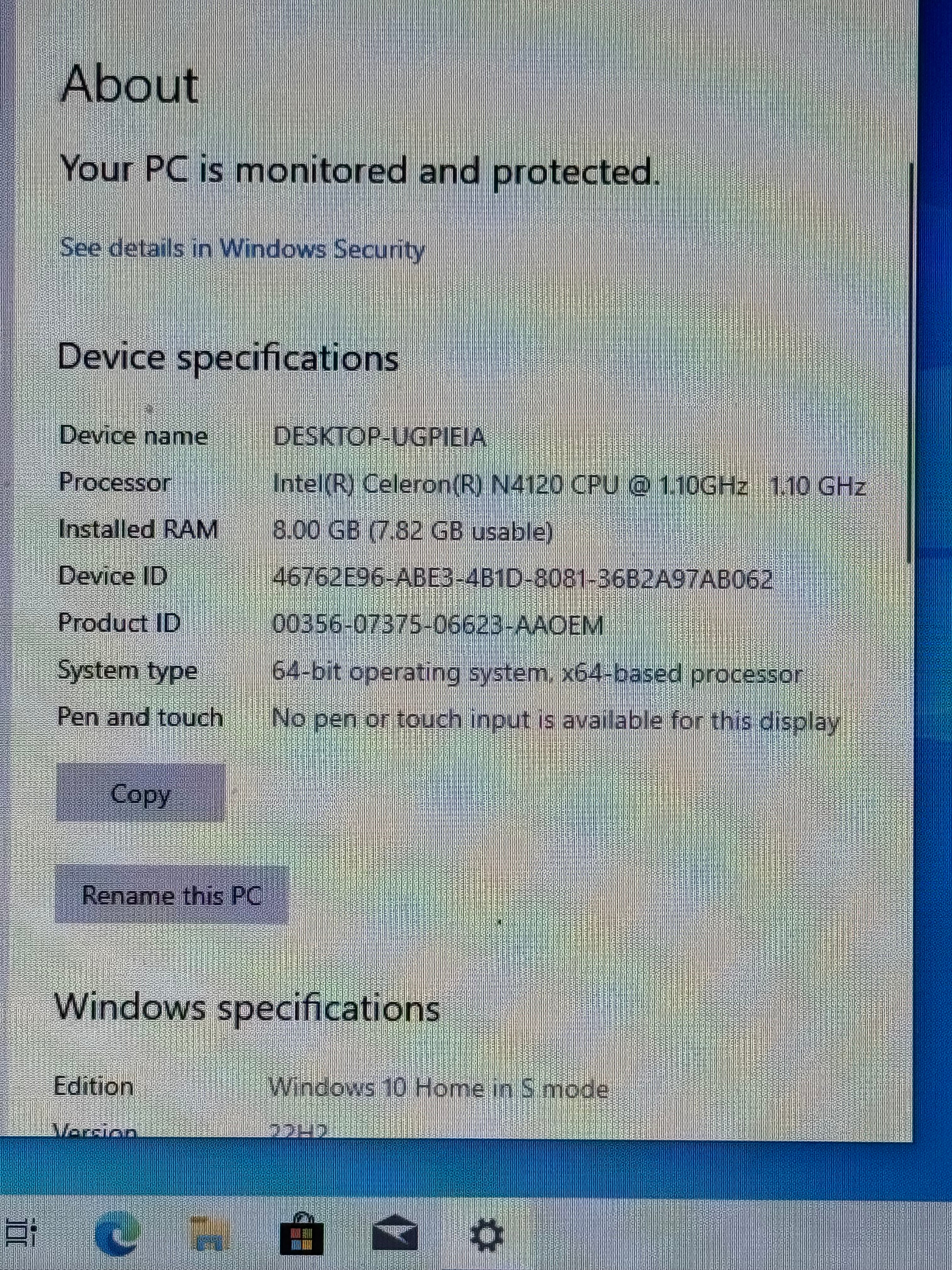 HP 14-dq0052dx 14-inch Laptop Intel Celeron 8GB RAM 64GB Silver
