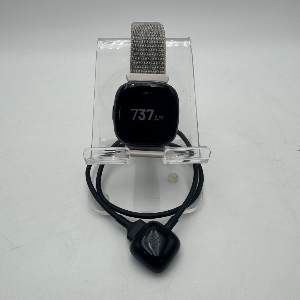Fitbit Versa 4 2022 Smart Watch 40mm Black Graphite Nylon Band GPS