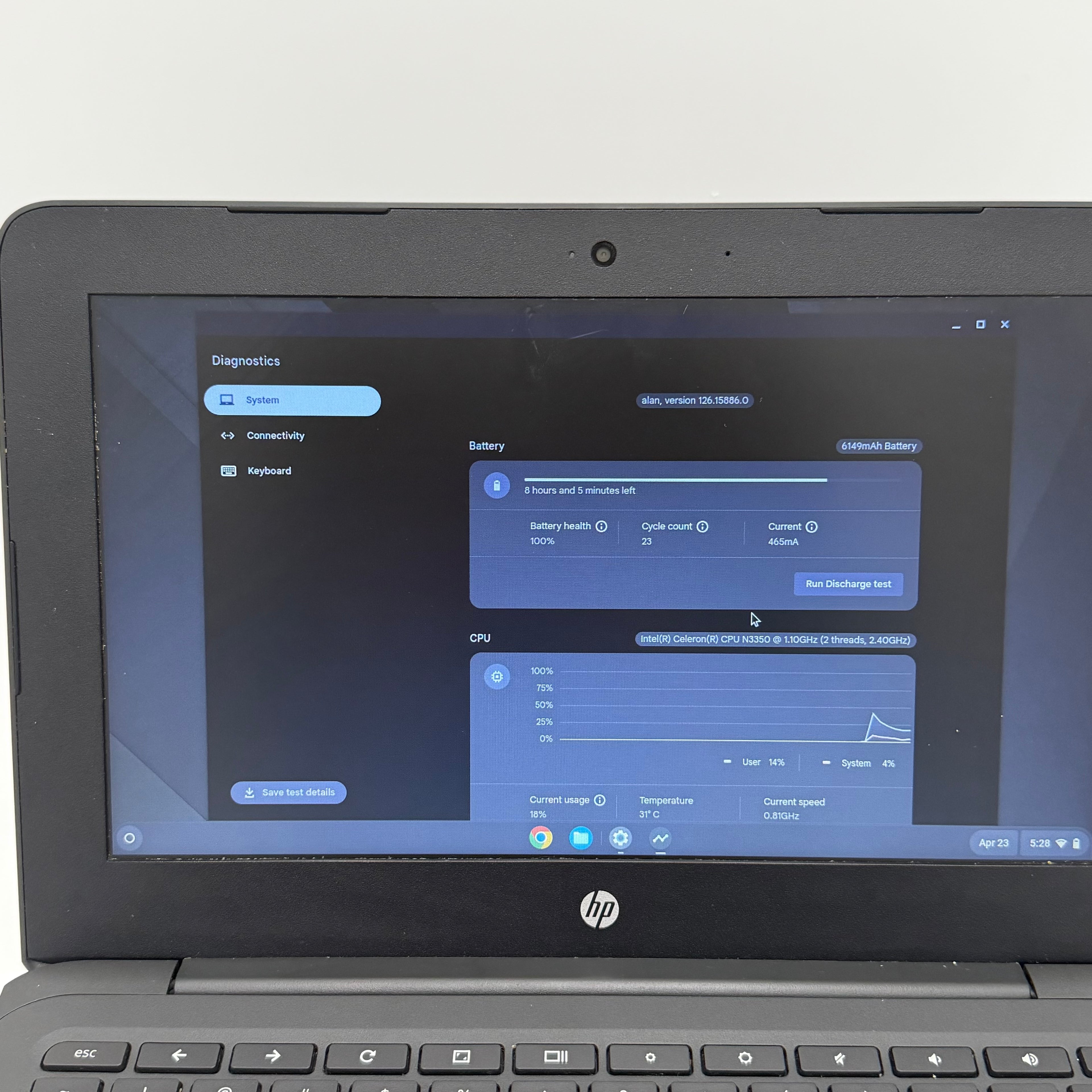 HP Chromebook 11a-nb0013dx 11" intel Celeron 4GB RAM 32GB Jet Black - Good Condition