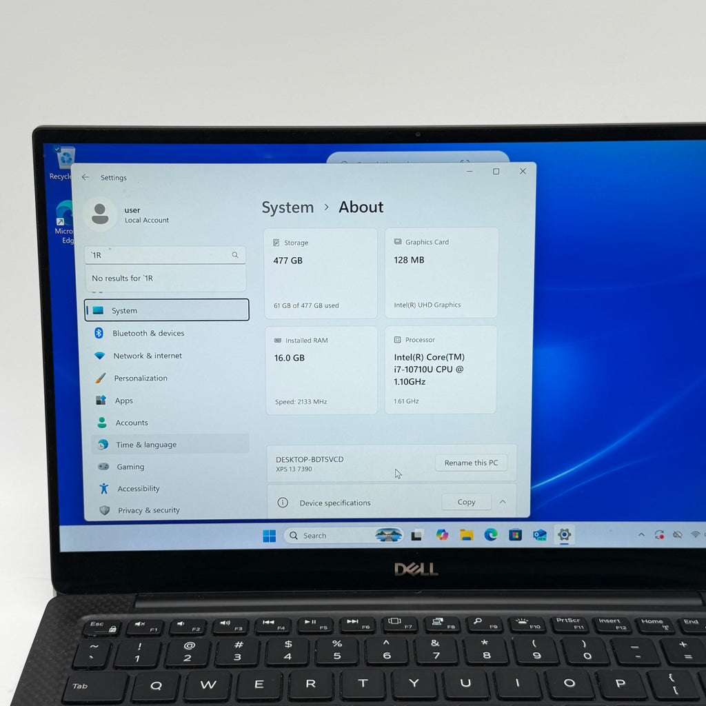 Dell XPS 13 7390 13" Touch Screen Intel i7-10710U Laptop 16GB RAM 512GB SSD Win 11 Charger