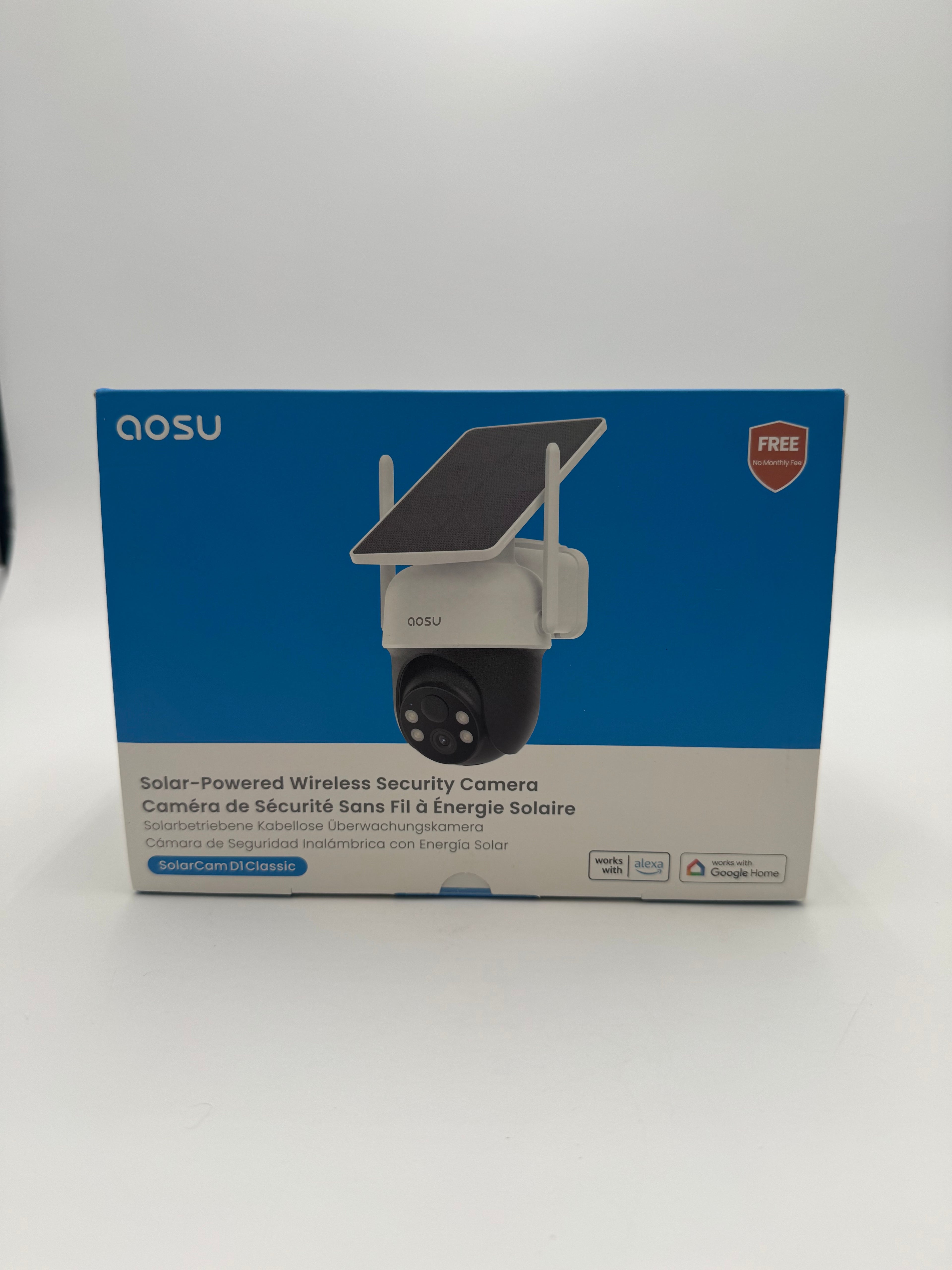 AOSU SolarCamD1Classic Solar Powered Wireless Security Camera White New