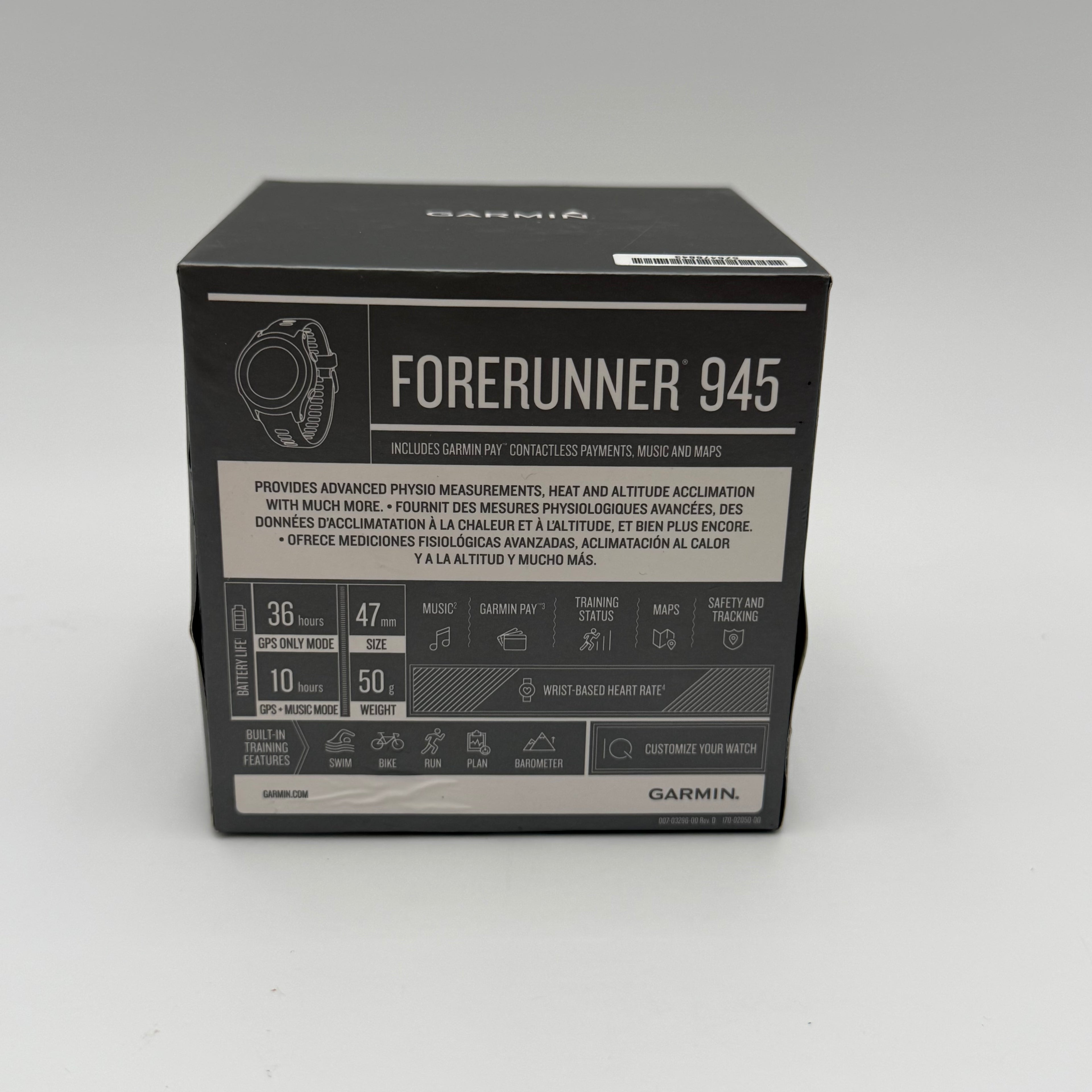Garmin Forerunner 945 GPS Running Heartrate Watch Black