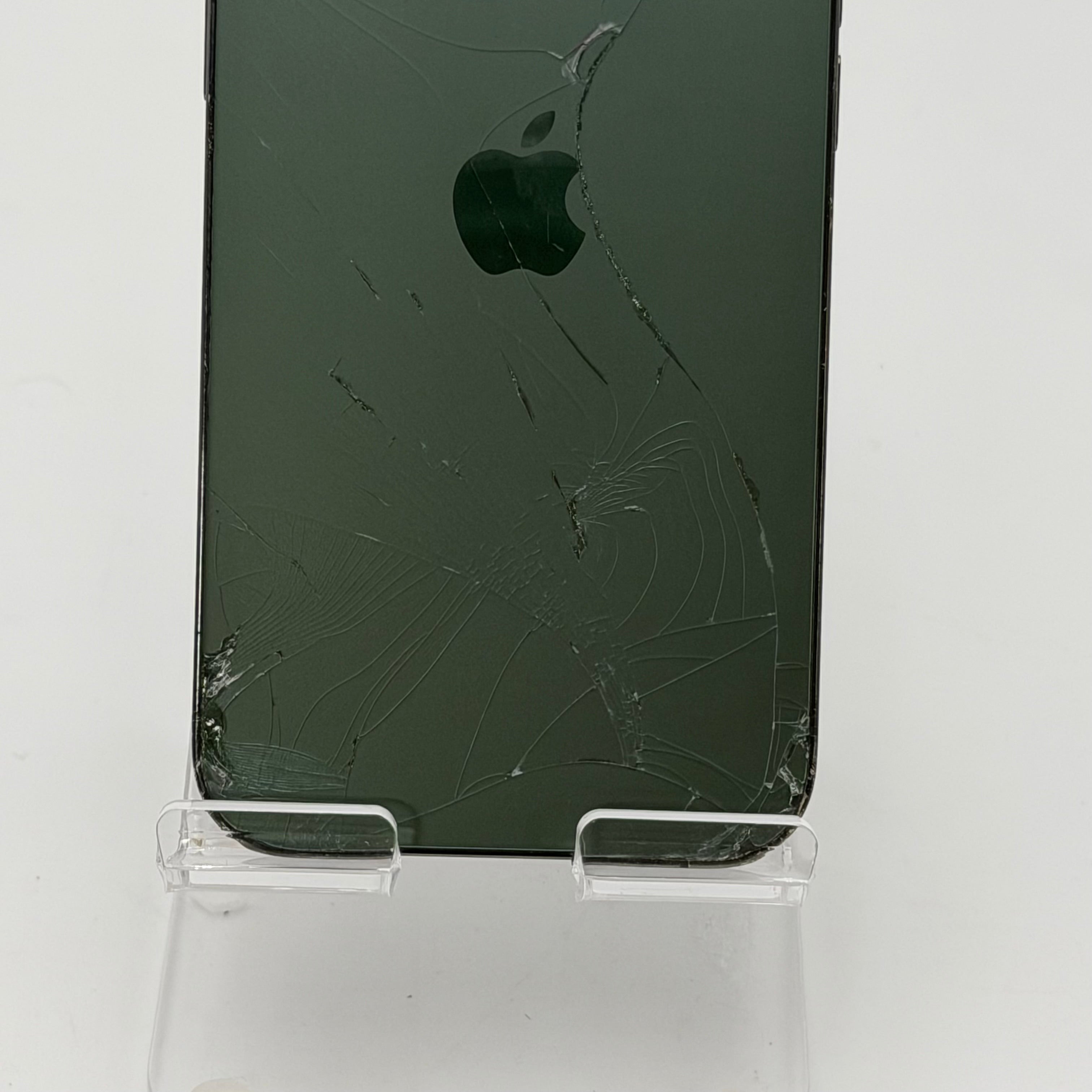 Broken Unlocked Apple iPhone 13 Pro - 128GB - Green - Cracked Rear Camera - Back