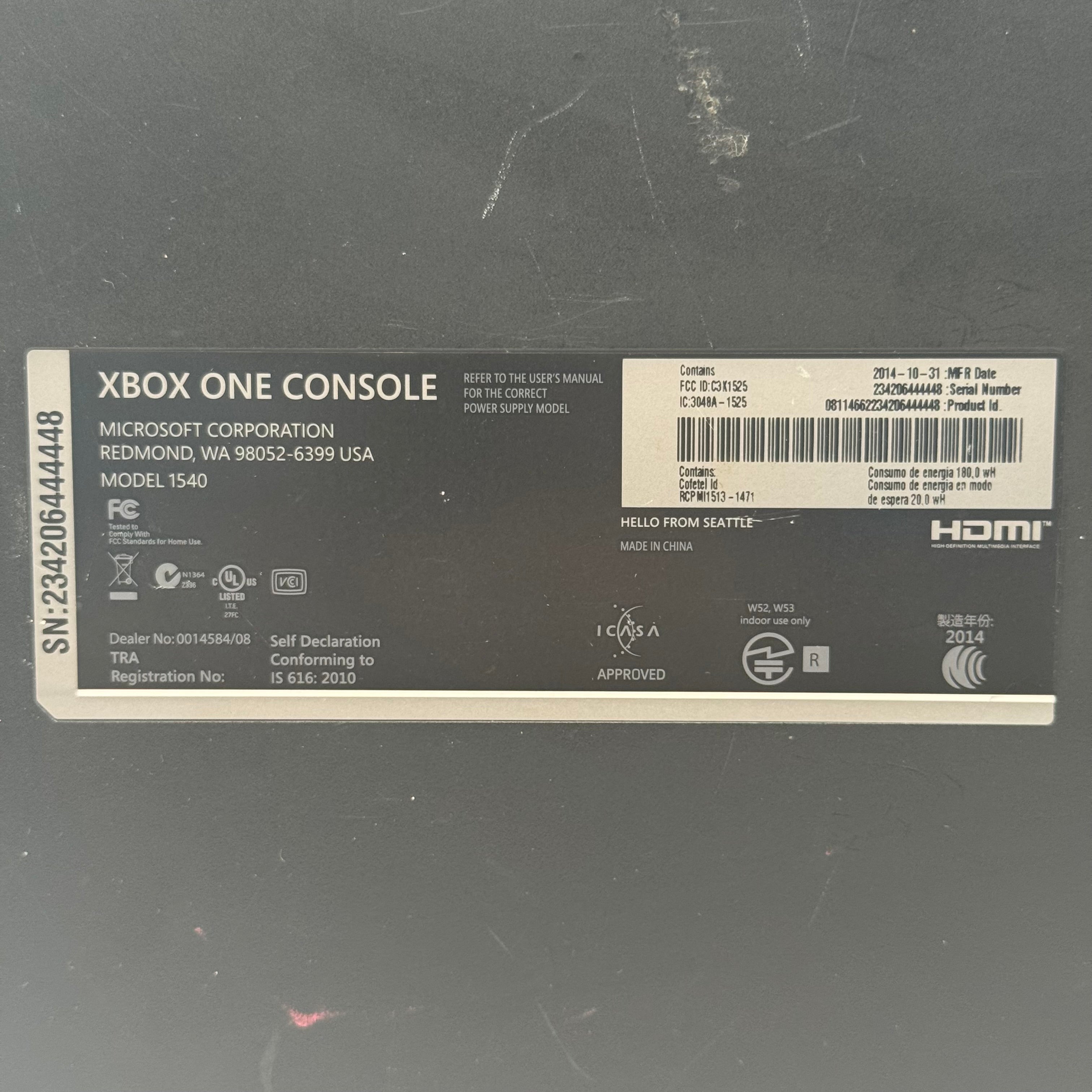 Microsoft Xbox One 500GB Console 1540 - For Parts/Untested