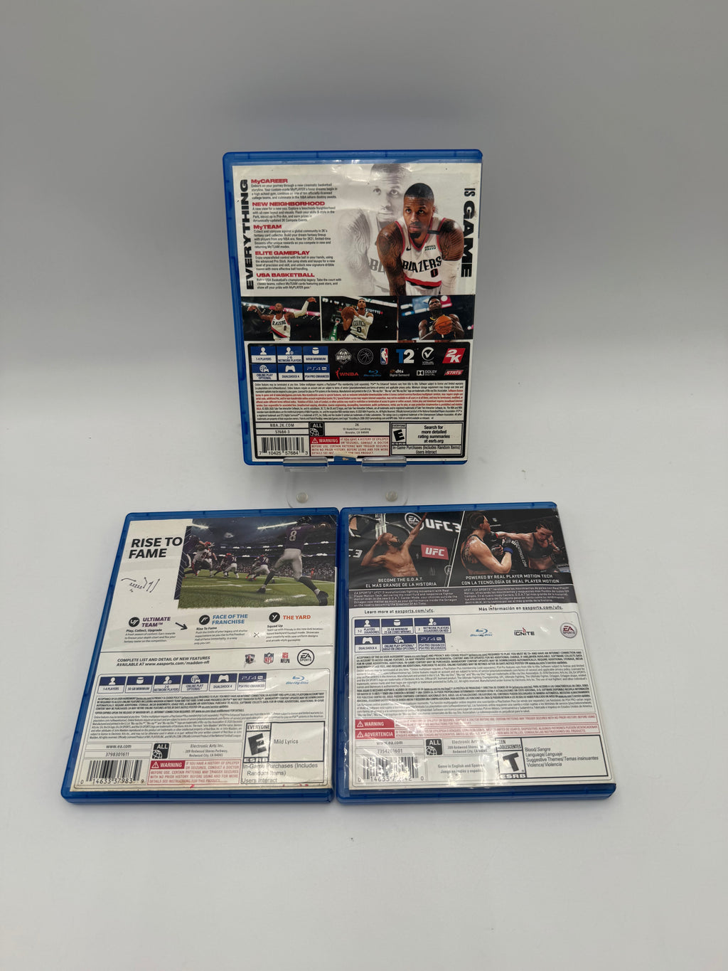 PS4 Madden NFL 21 w/ UFC 3 & NBA 2K21 - Used B - Tested Works