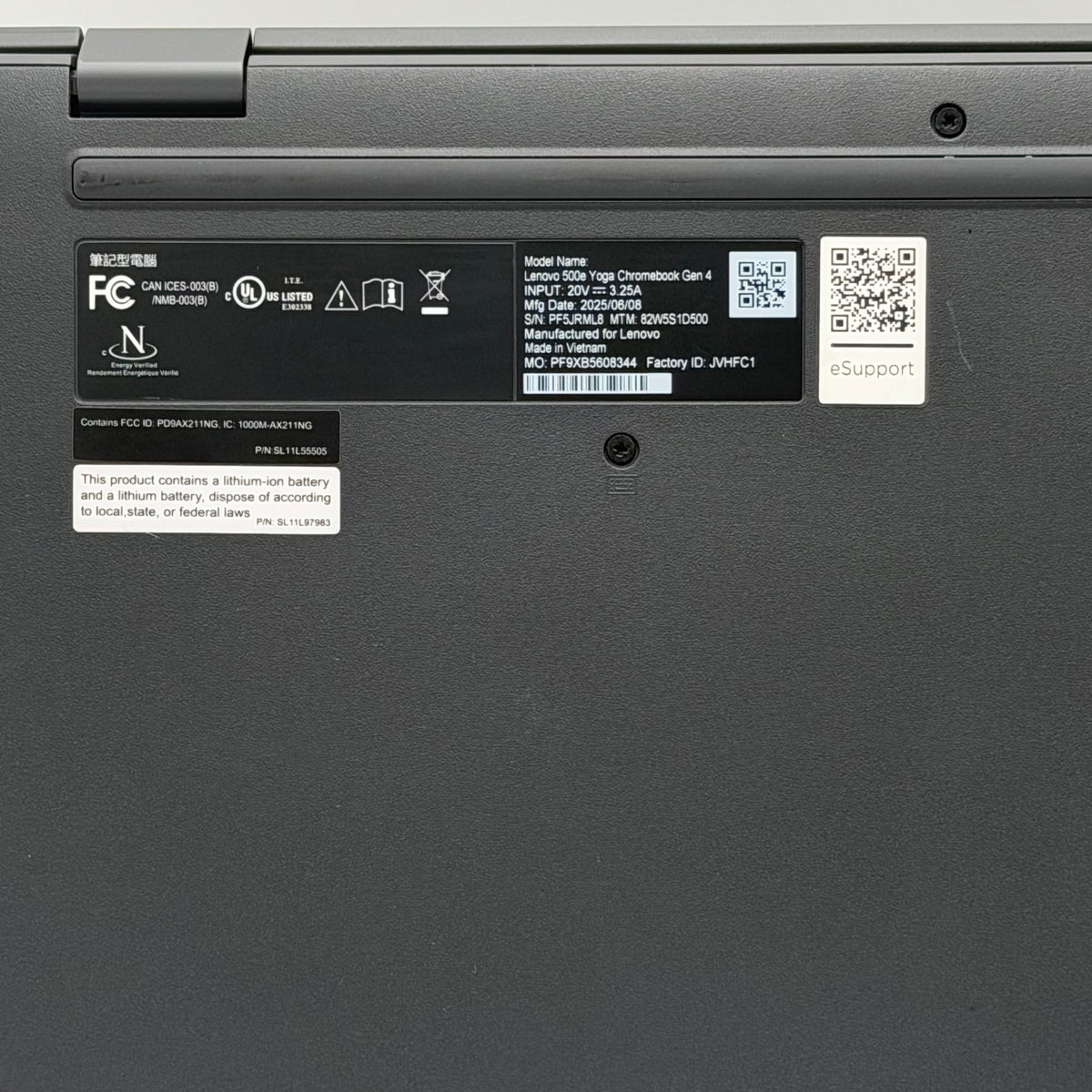 Lenovo 500E Yoga Chromebook Gen 4 Laptop Black Broken