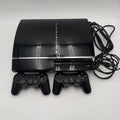 Sony PlayStation 3 Backward Compatible 80GB Black Console CECHE01 w/ 2 controllers