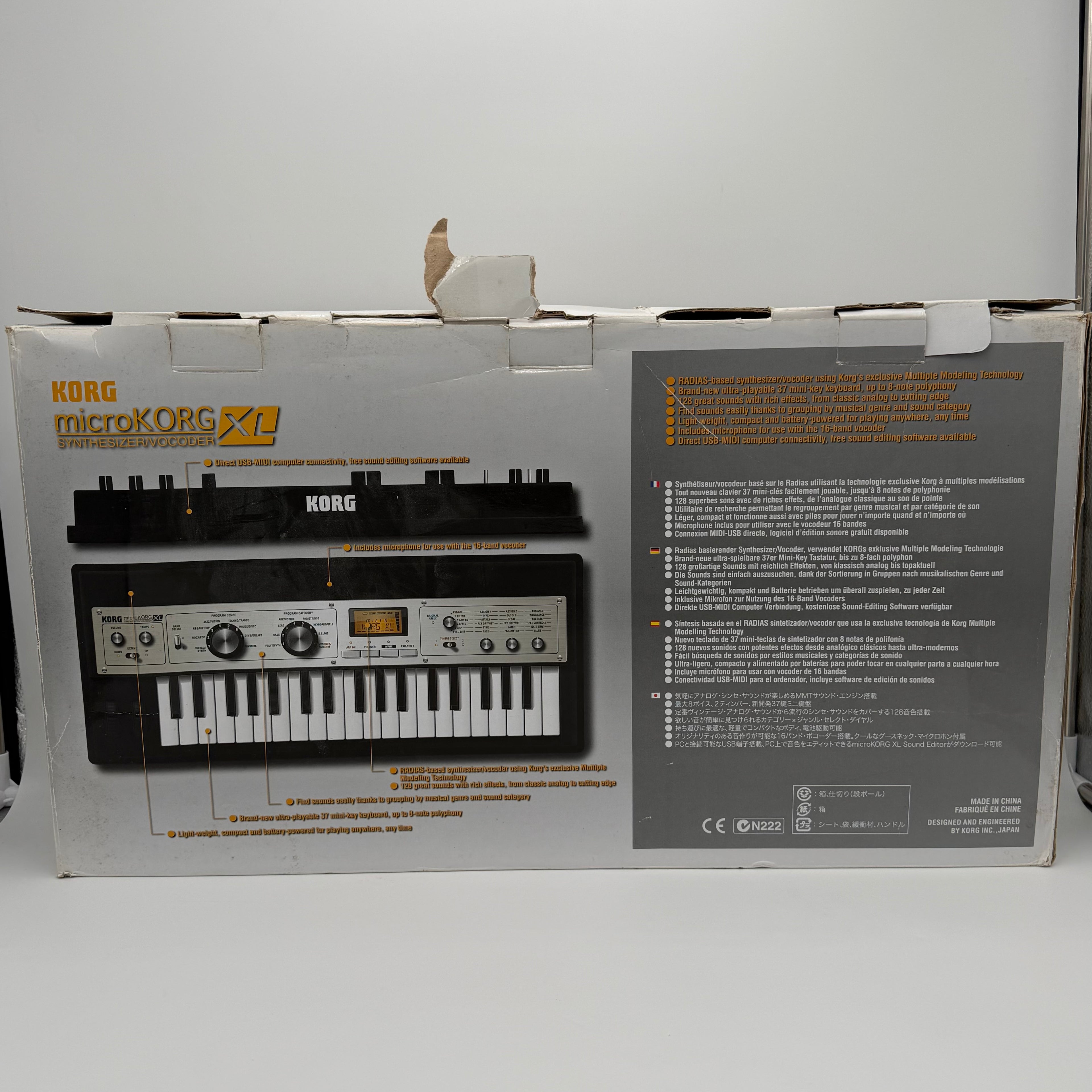 Korg microKORG XL Synthesizer With Vocoder Mic + Power Supply -  Fully Tested