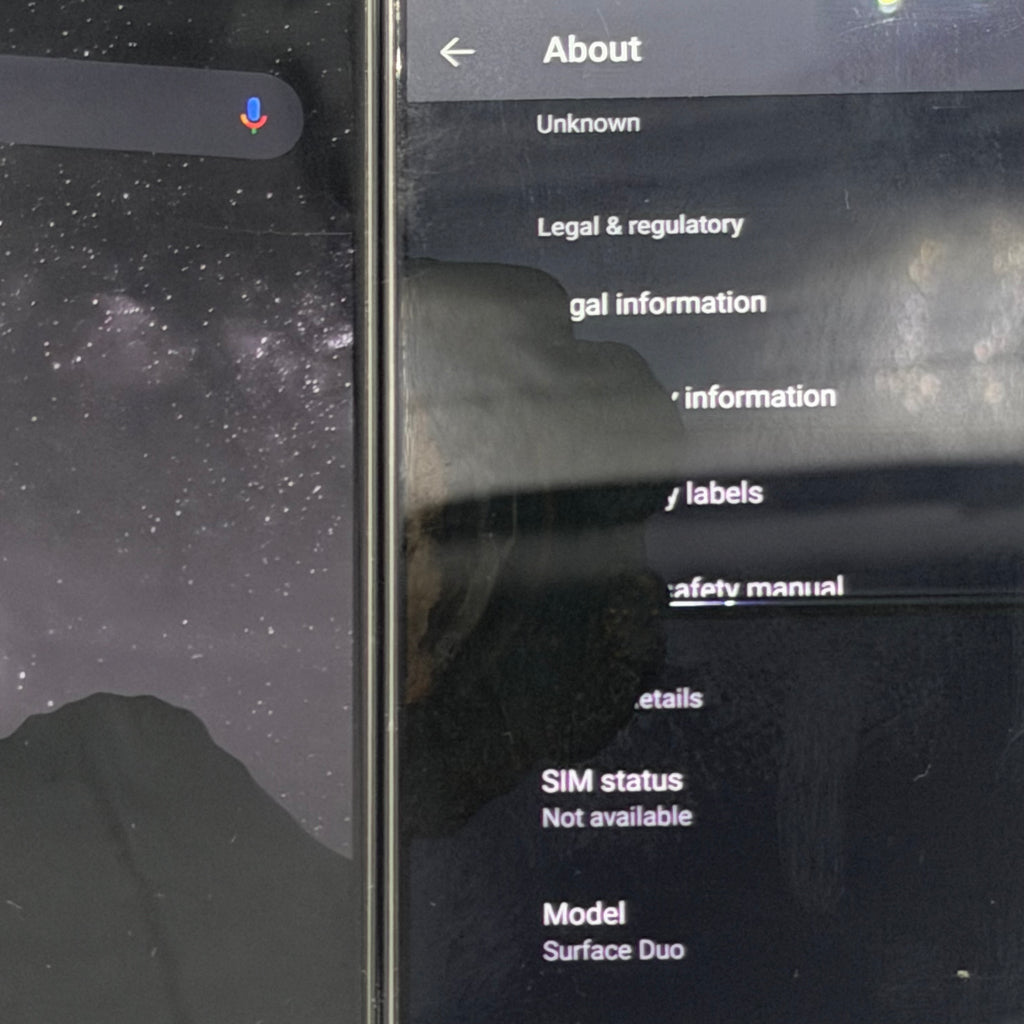 Broken Unlocked Microsoft Duo - 128GB - Cracked Screen
