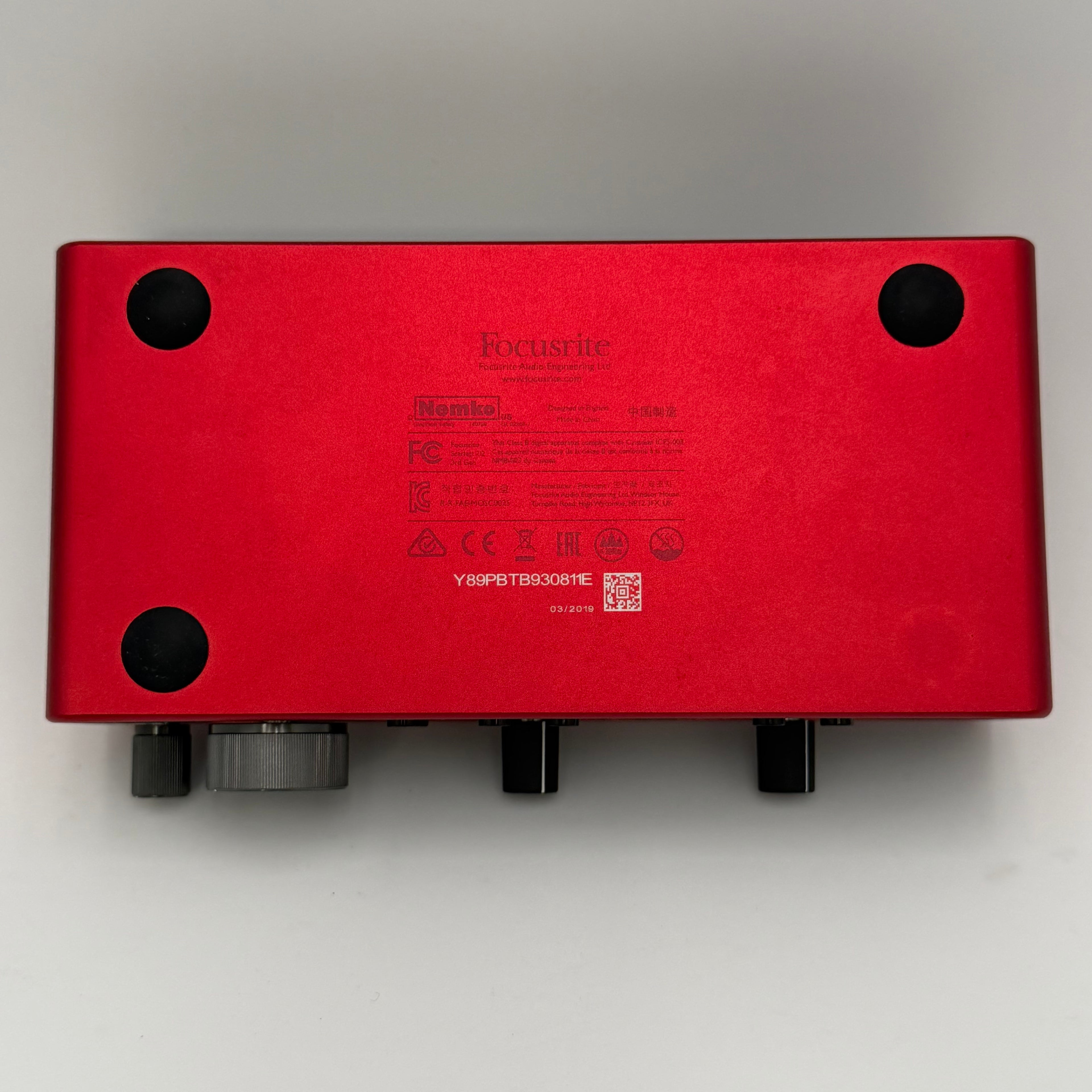 Focusrite Scarlett 2i2 USB Audio Interface 3rd Generation Red