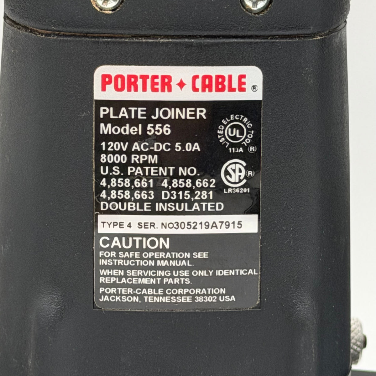 Porter Cable Plate Joiner 556 Used - A