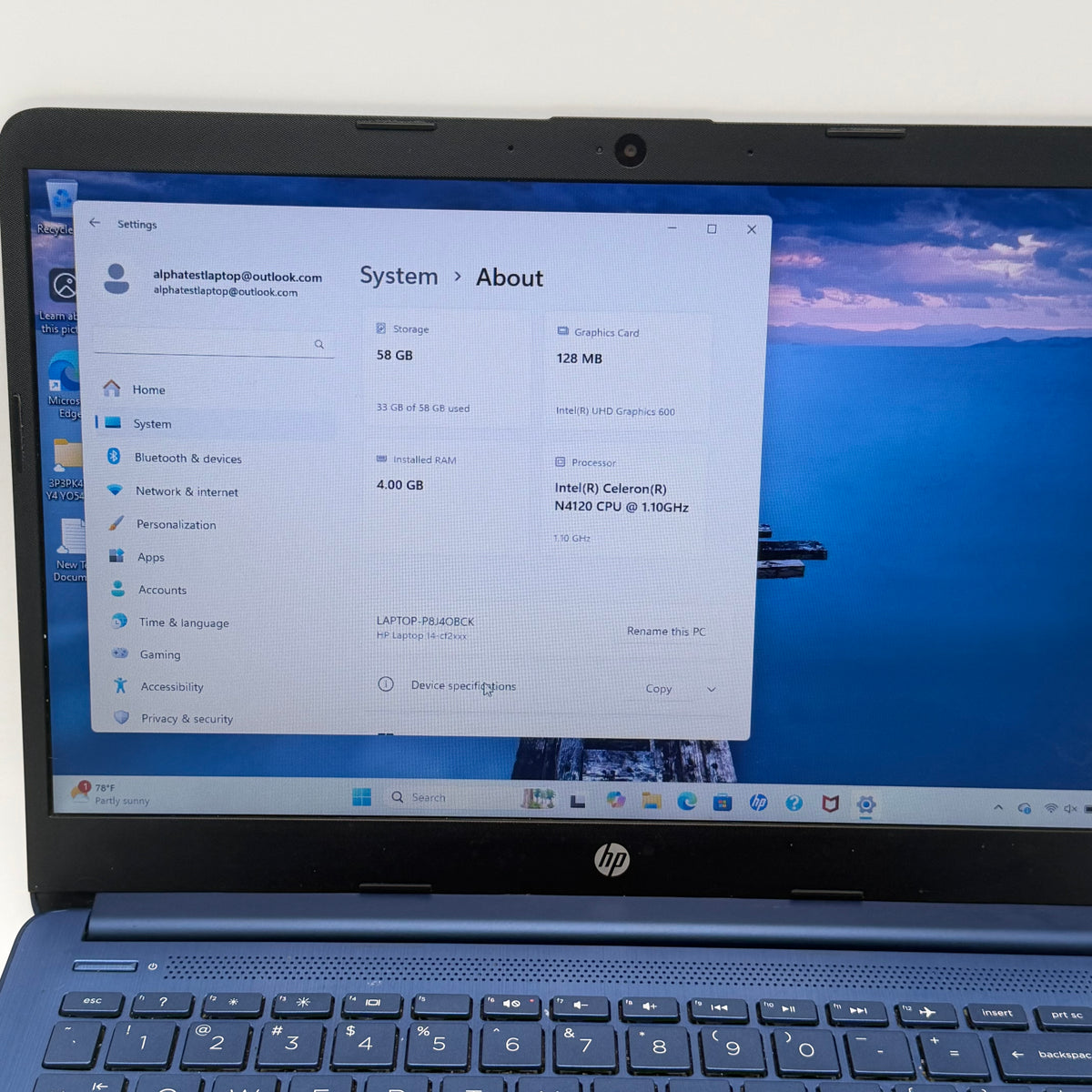 HP 14-cf2111wm Laptop - Used A Blue
