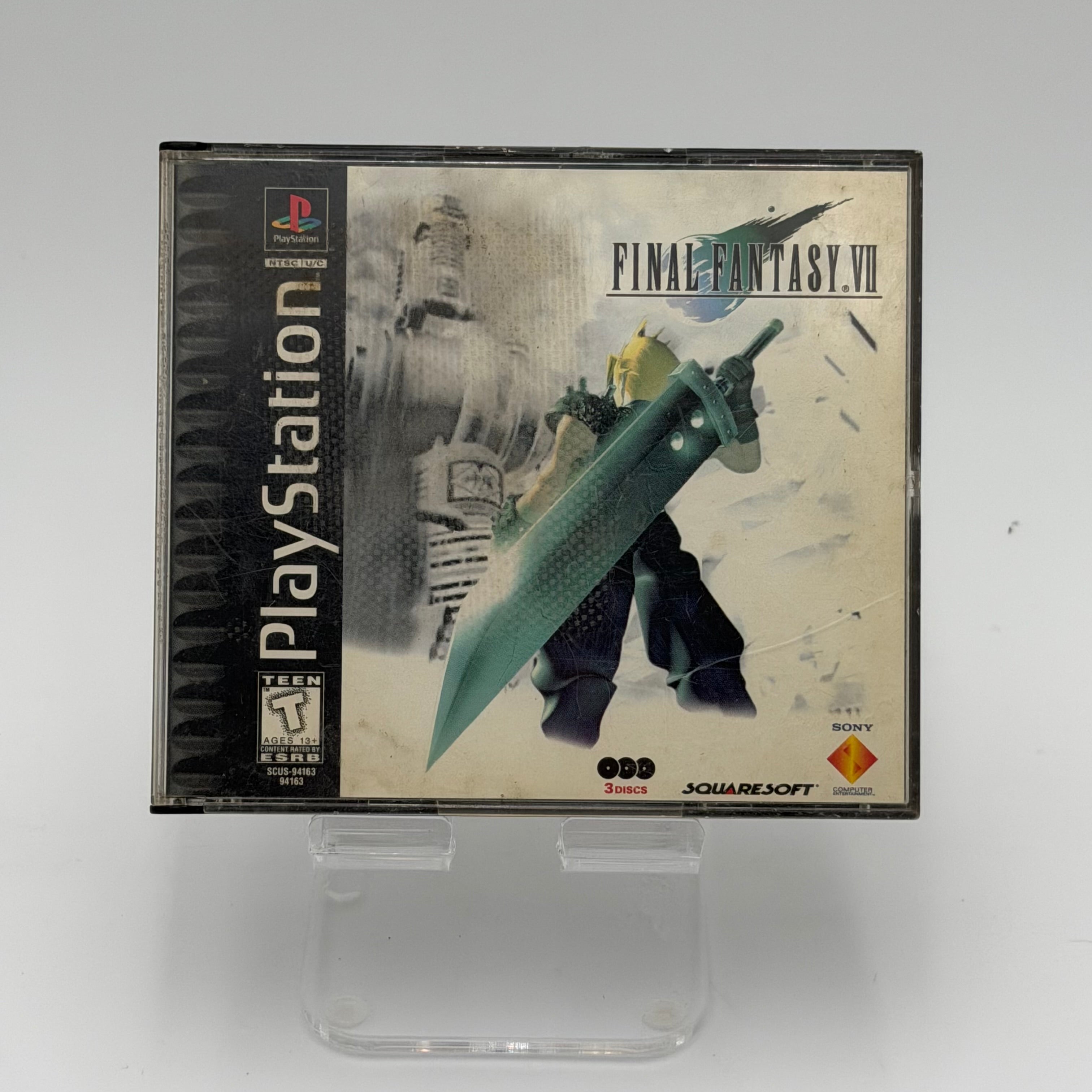 Squaresoft Final Fantasy VII Sony PlayStation 1 3 Discs Manual