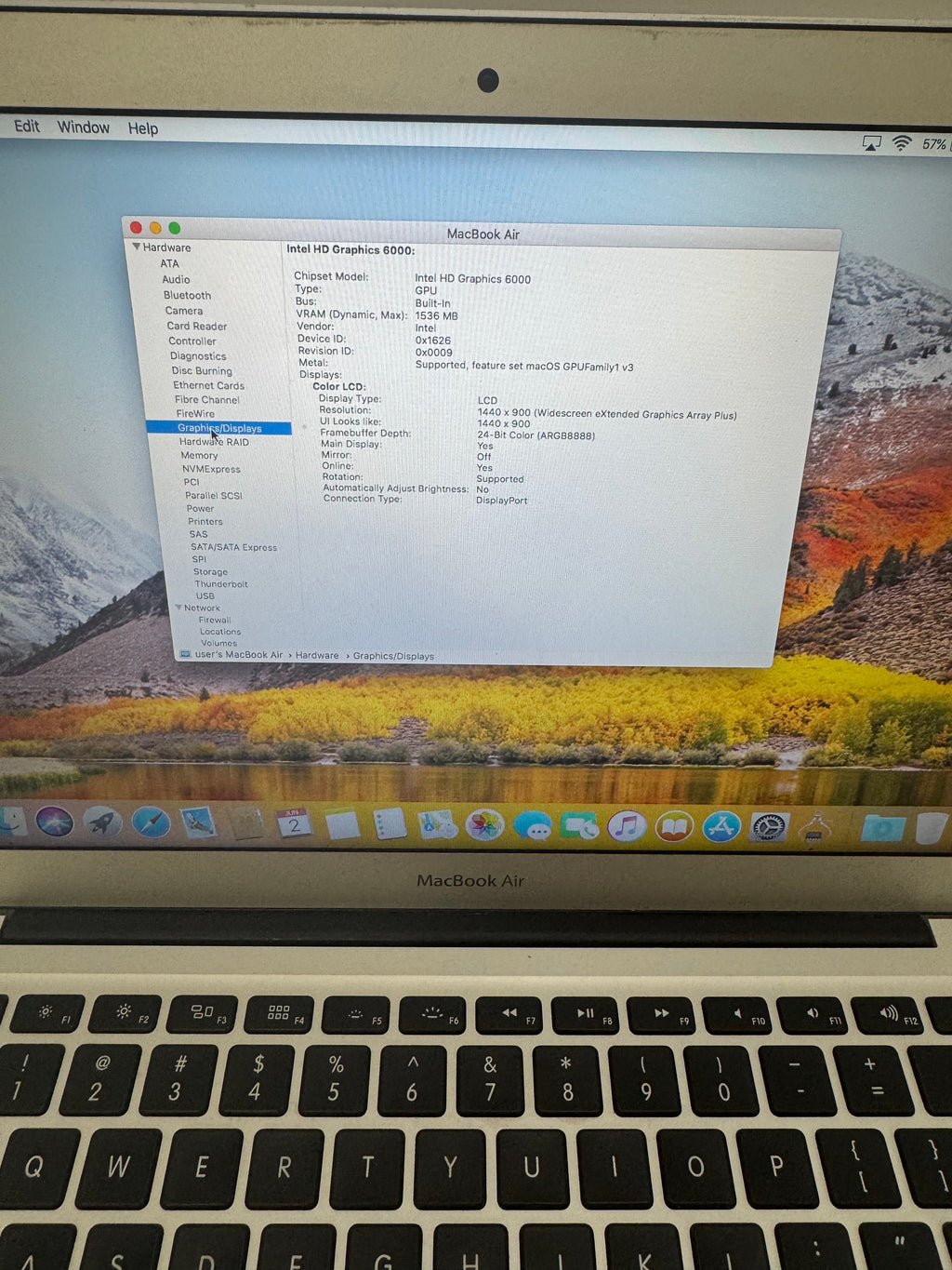Apple MacBook Air 13" A1466 2012 128GB 4GB Core i3 Silver