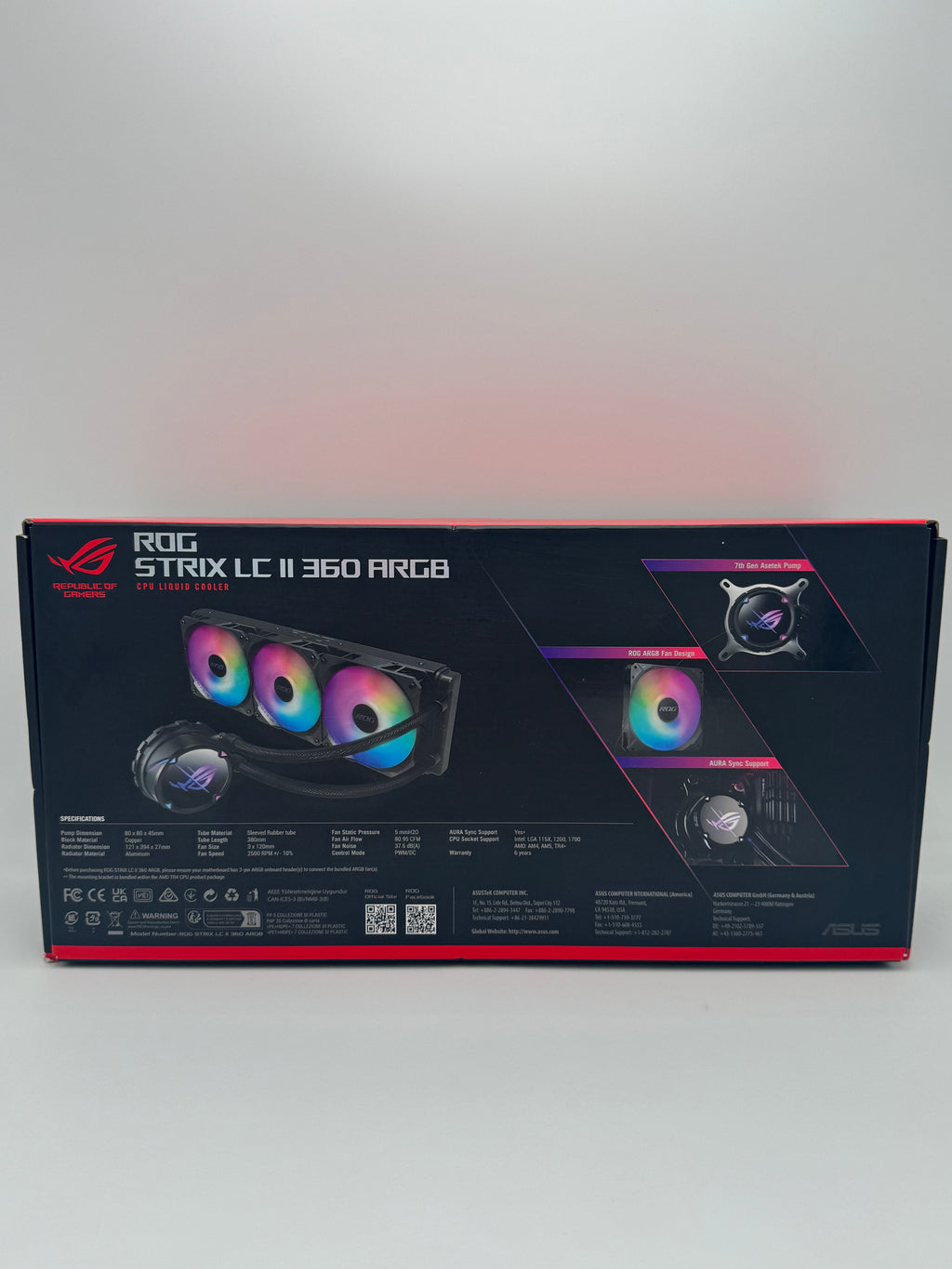 ROG STRIX LC II 360 ARGB CPU Liquid Cooler Black