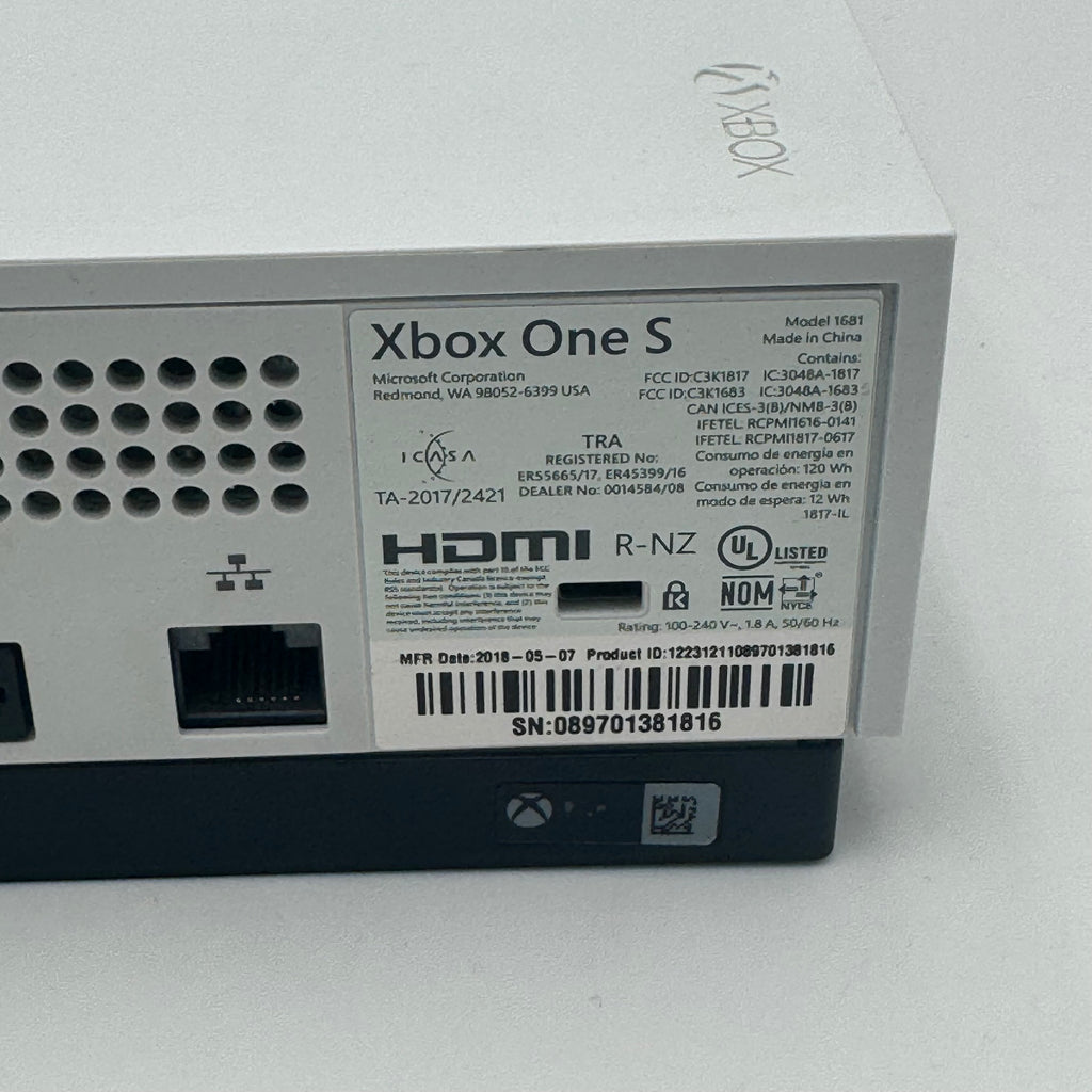 Microsoft Xbox One S 1681 2016 500GB White Console - Tested/Working