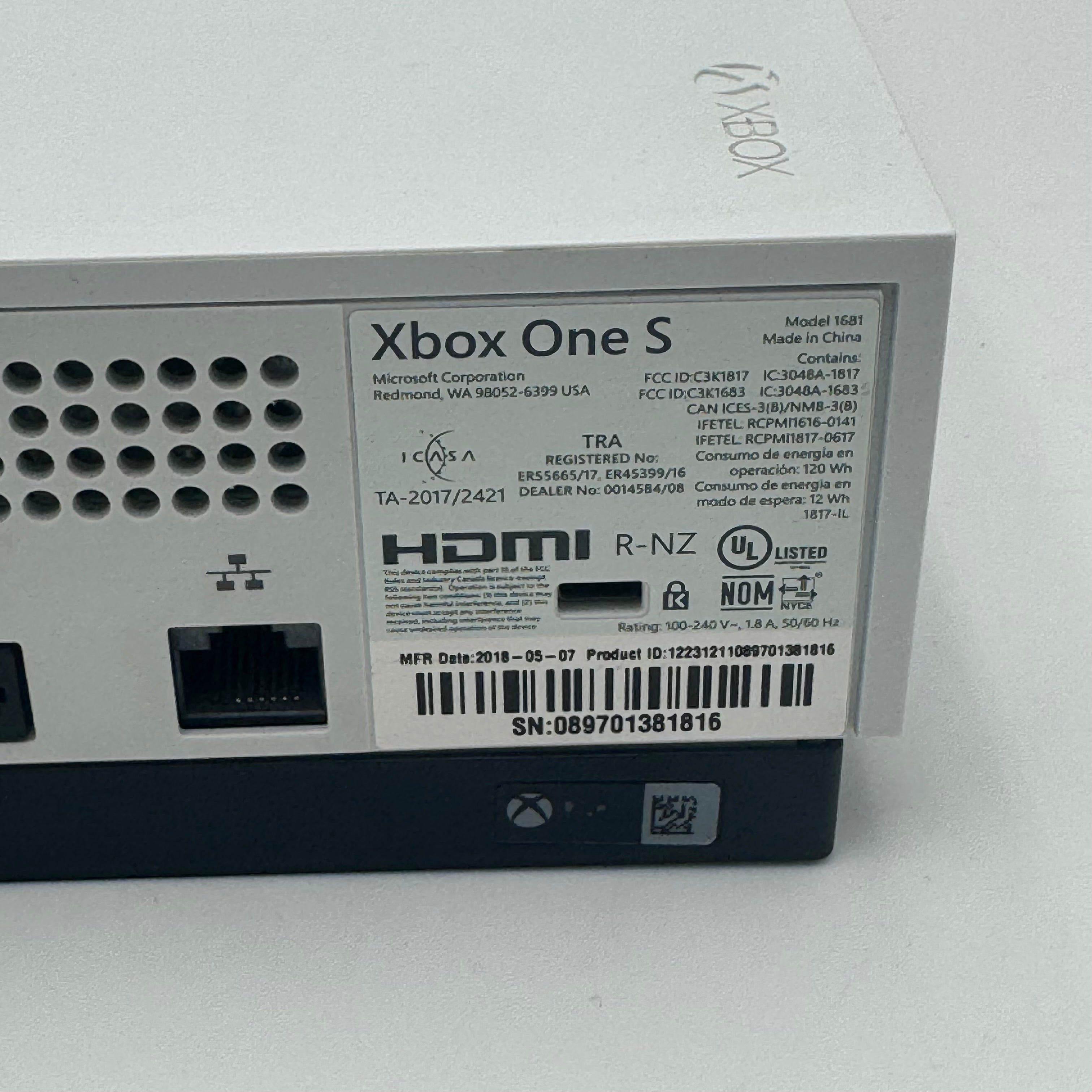 Microsoft Xbox One S 1681 2016 500GB White Console - Tested/Working