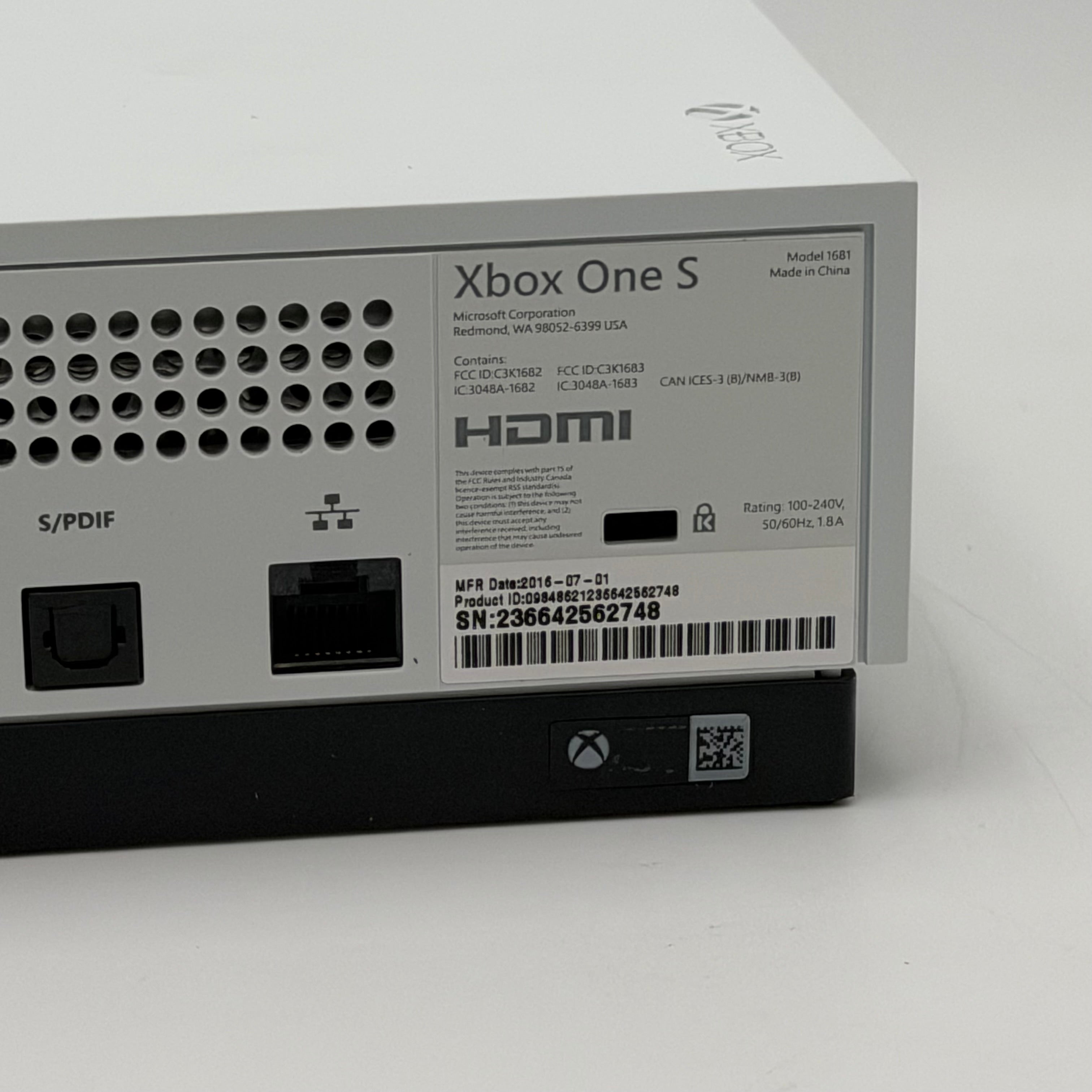 Microsoft Xbox One S 500GB Console -With Box, Cables - Excellent Condition
