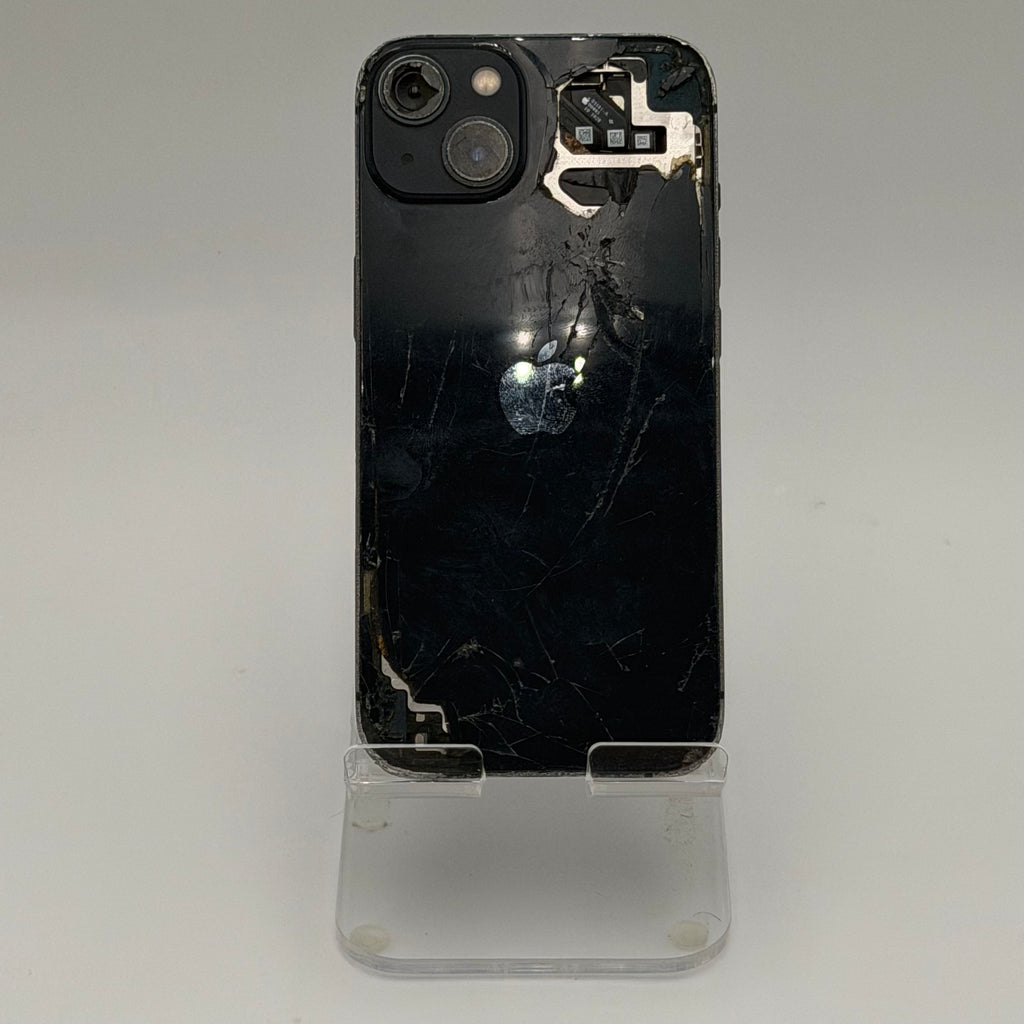 Broken Unlocked Apple iPhone 13 64GB Black - Cracked Back- 76%battery health