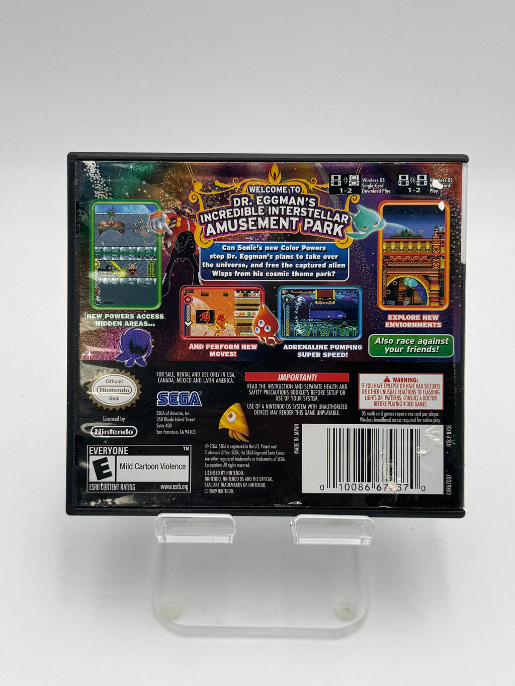 Nintendo DS Sonic Colors  Black Used - A