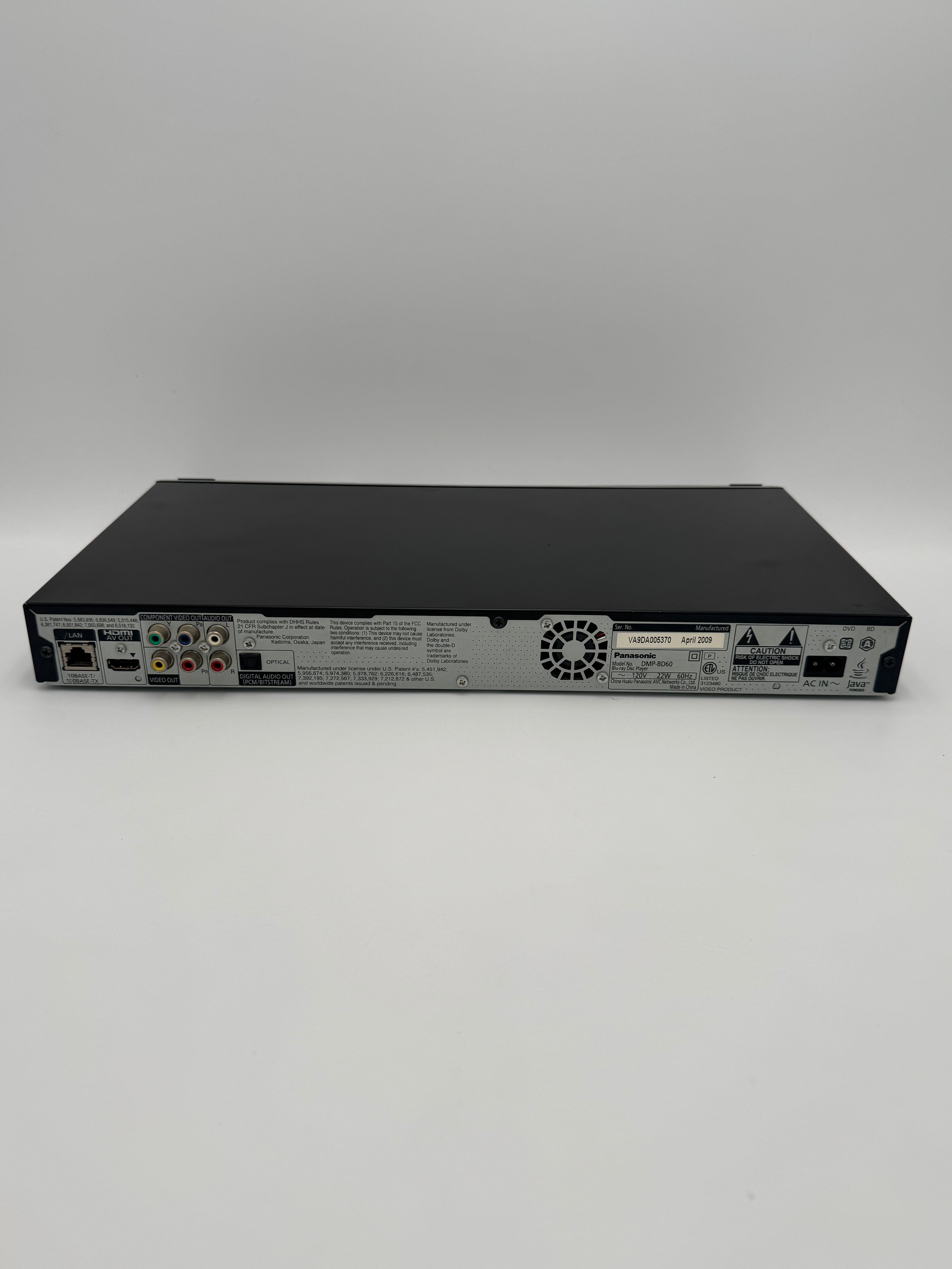 Panasonic DMP-BD60 DVD Player Black