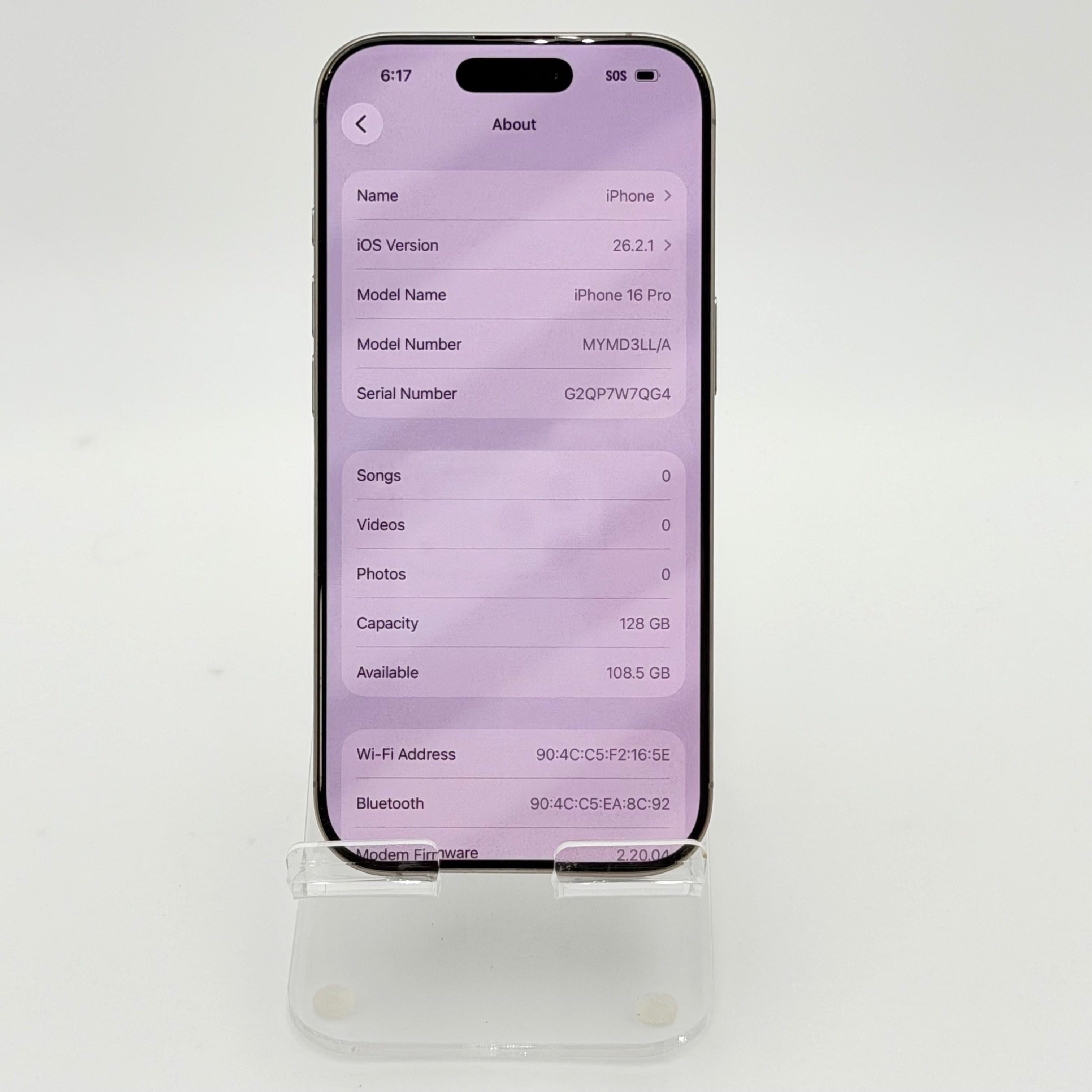 Boost Mobile Apple iPhone 16 Pro A3083 128GB 91% BH